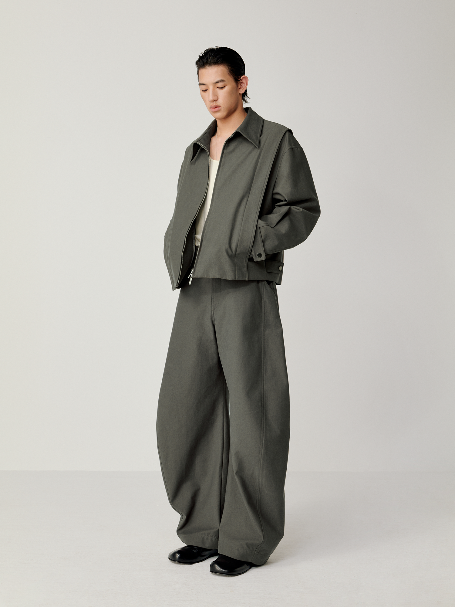 OPICLOTH Essential Structured Layered Double-Zip Jacket-Jacket-XS-Free Shipping Leatheretro