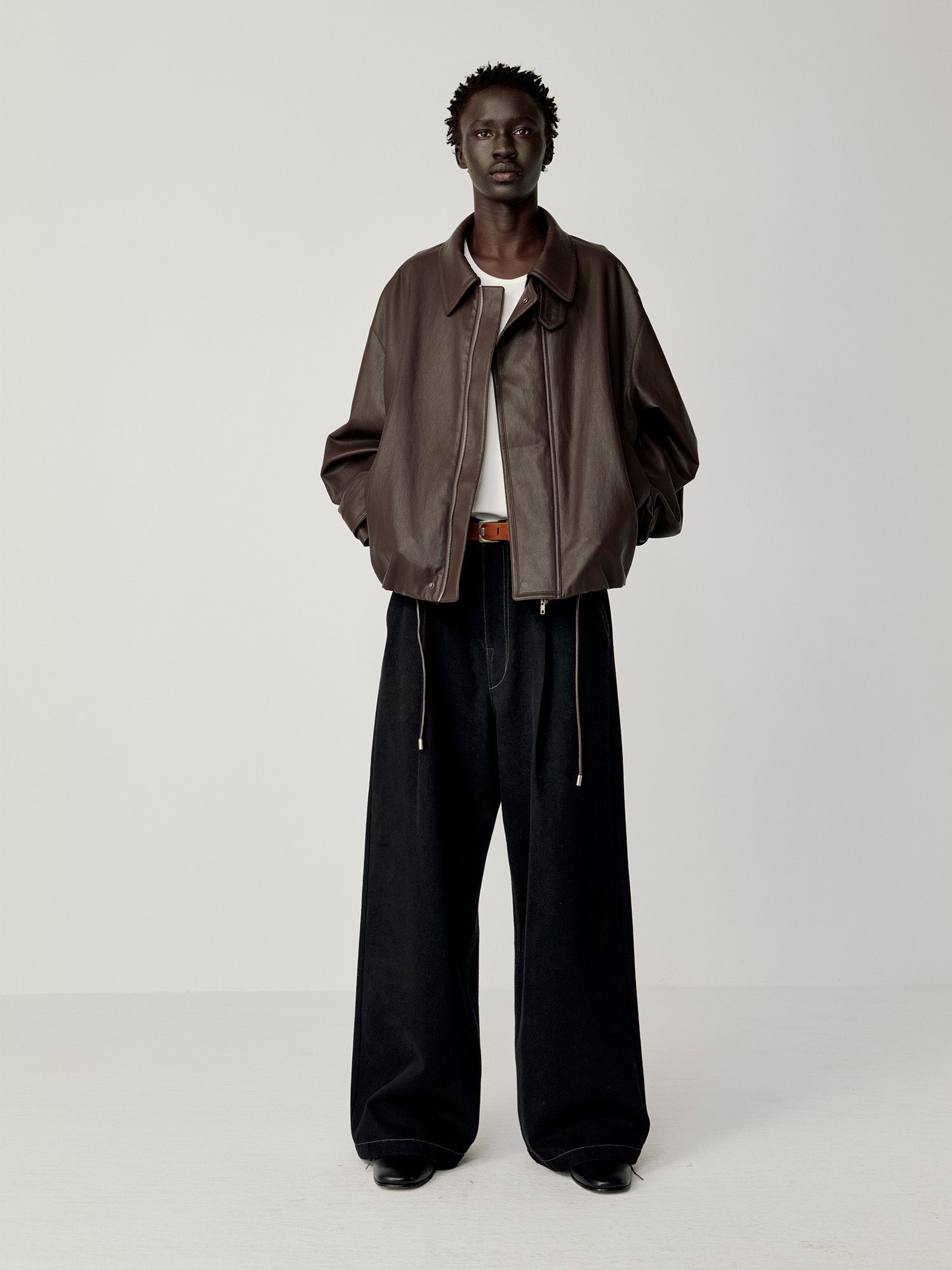 OPICLOTH Soft-Tanned Drawstring Faux Leather Jacket-Jacket-XS (Preorder)-Free Shipping Leatheretro