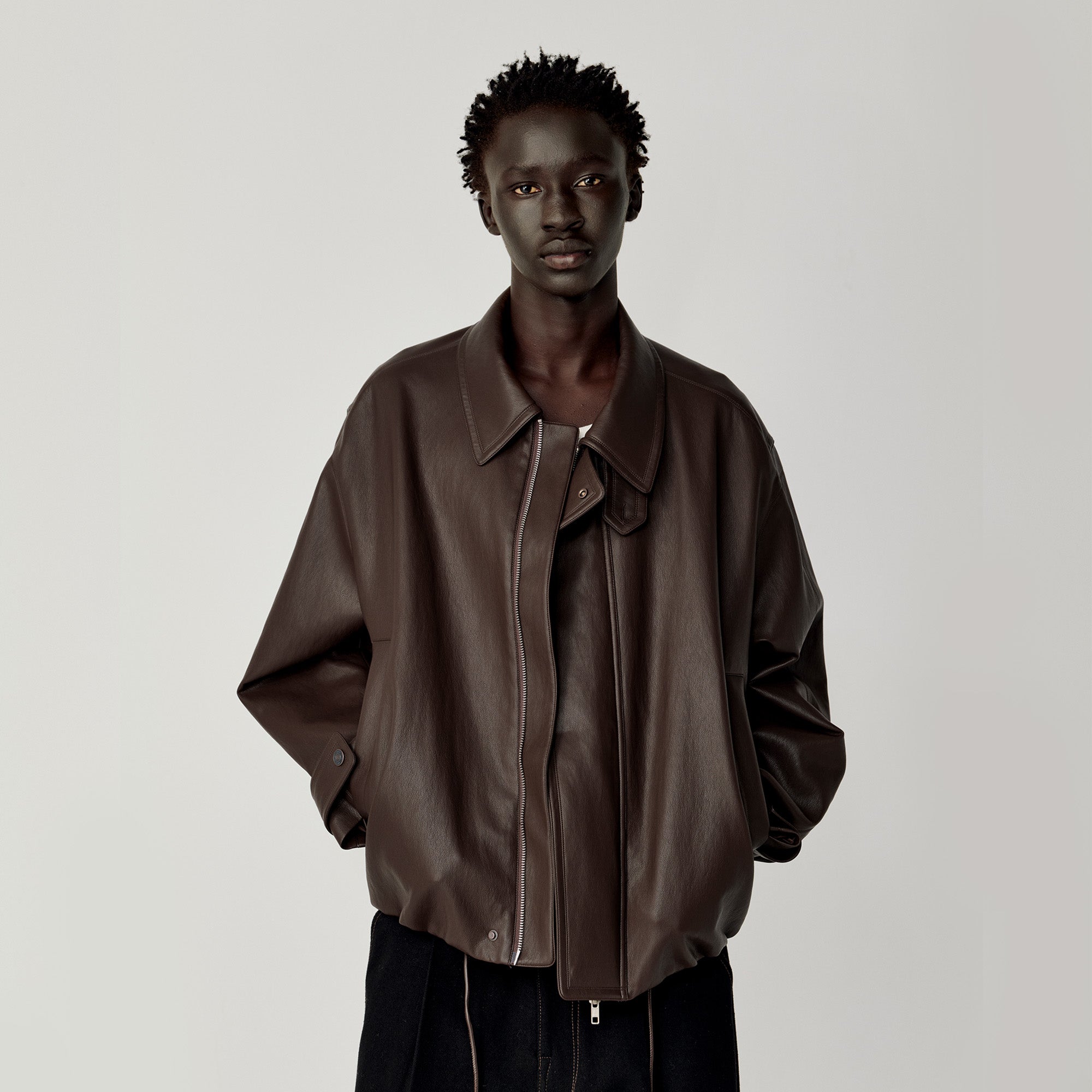 OPICLOTH Soft-Tanned Drawstring Faux Leather Jacket-Jacket-XS (Preorder)-Free Shipping Leatheretro