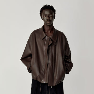 OPICLOTH Soft-Tanned Drawstring Faux Leather Jacket-Jacket-XS (Preorder)-Free Shipping Leatheretro