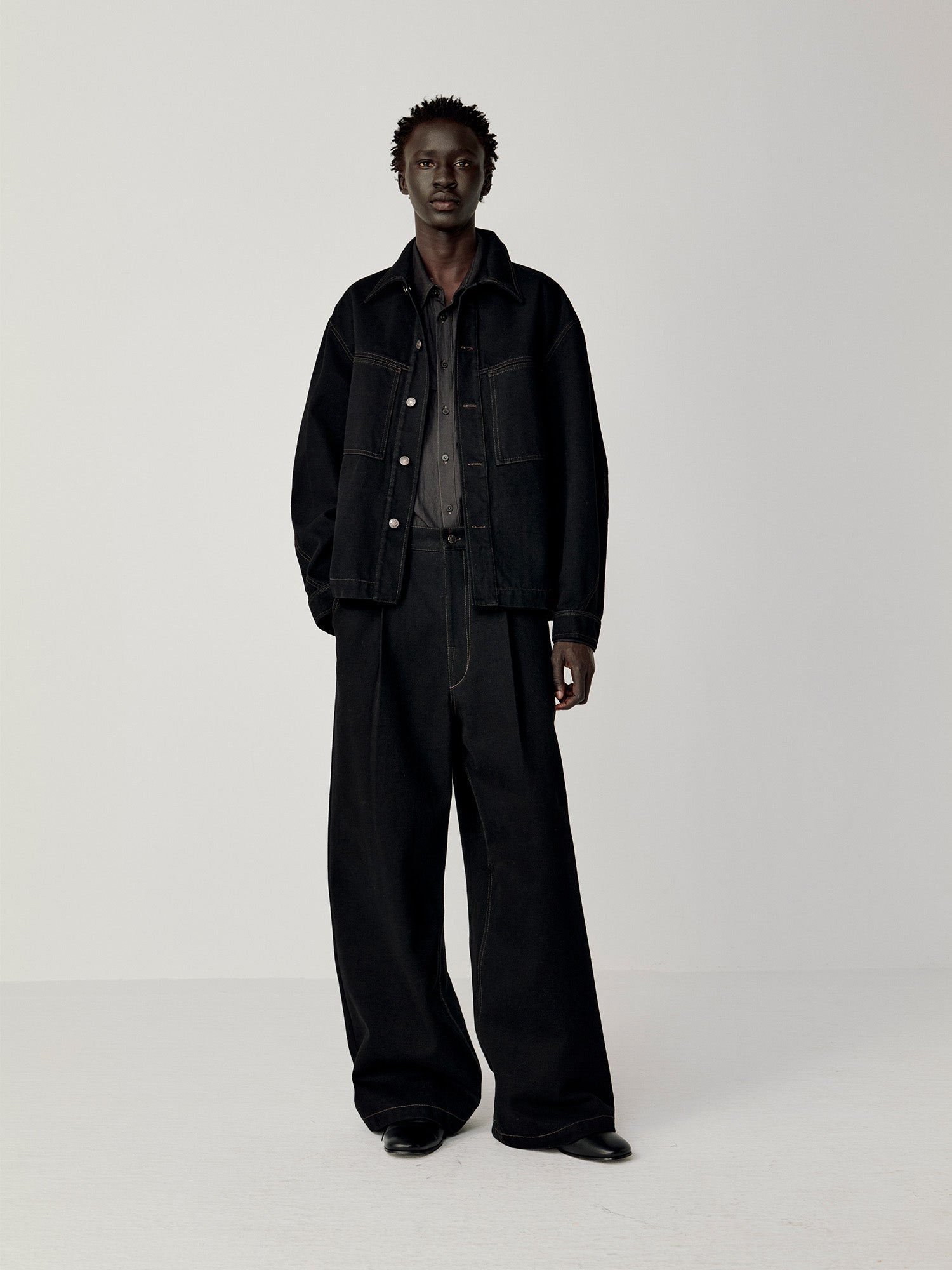 OPICLOTH Washed Patch-Pockets Curved-Cuffs Jacket-Jacket-XS-Purple-Free Shipping Leatheretro