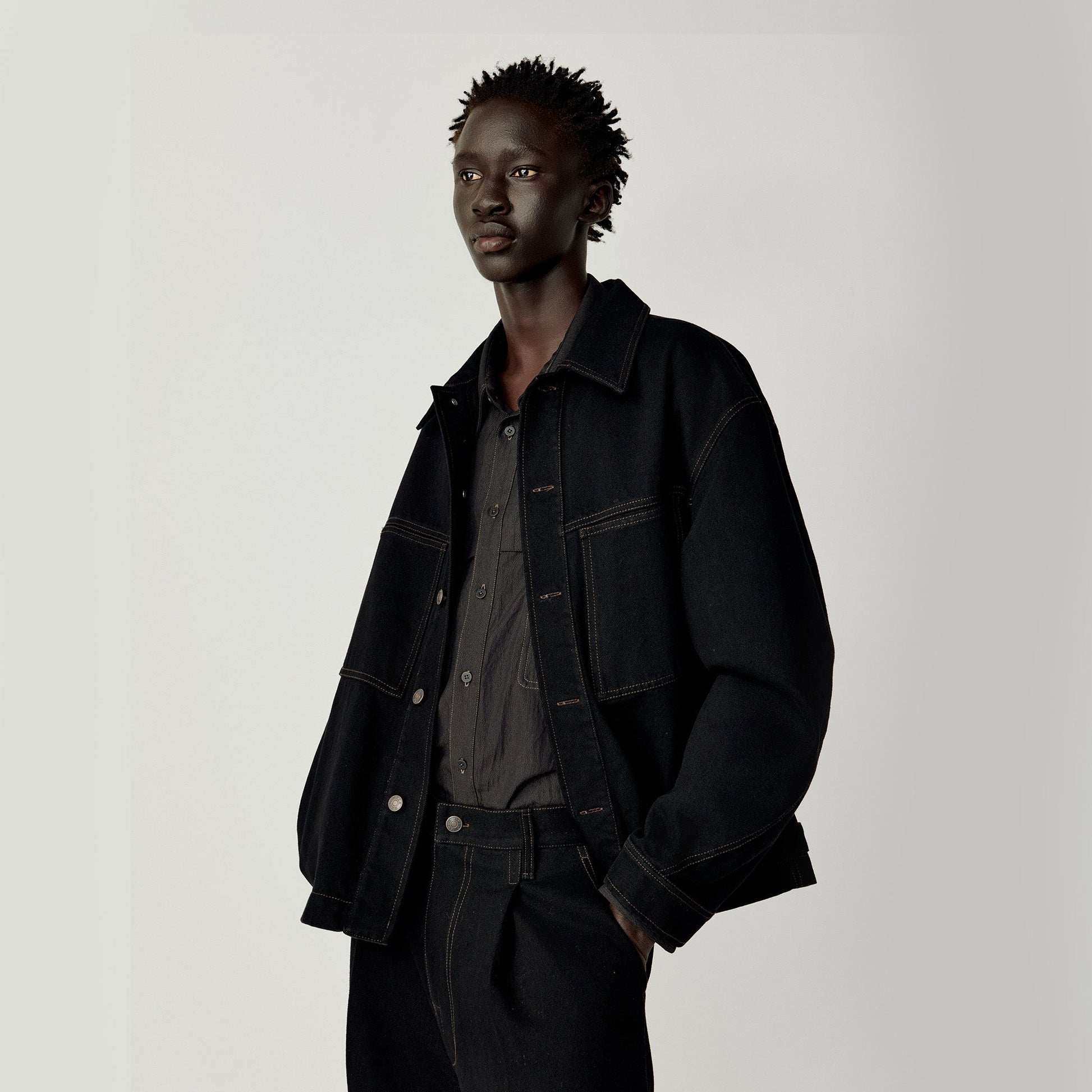 OPICLOTH Washed Patch-Pockets Curved-Cuffs Jacket-Jacket-XS-Purple-Free Shipping Leatheretro