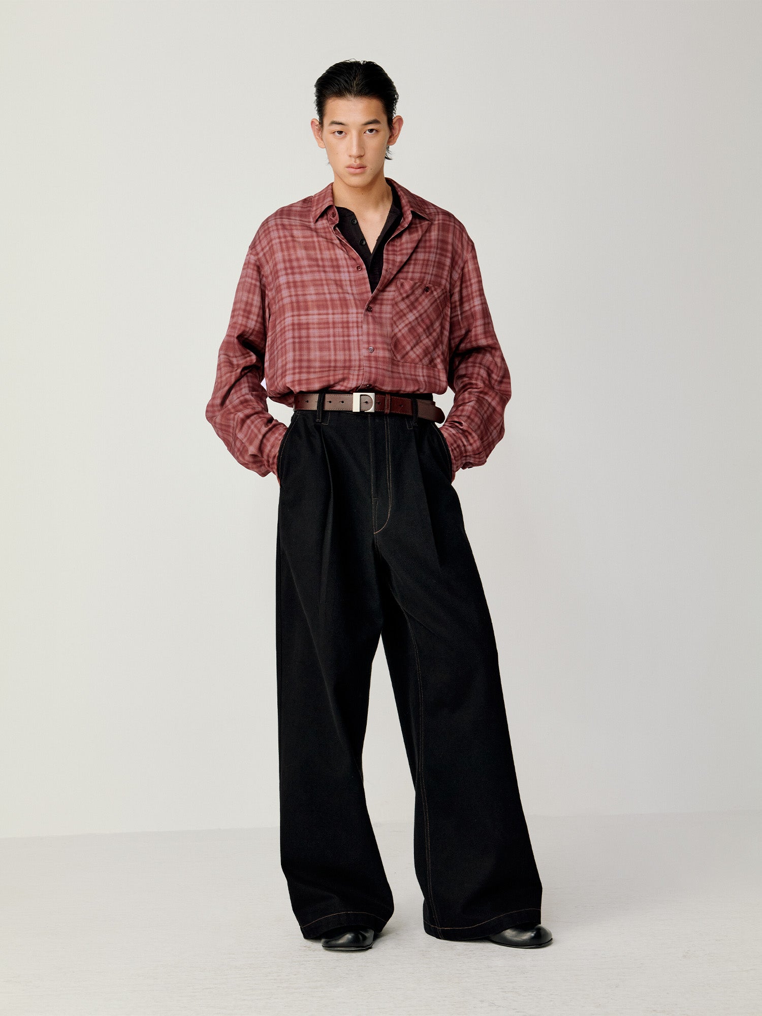 OPICLOTH Classical Oversized Plaid Shirt-Shirt-XS-Free Shipping Leatheretro