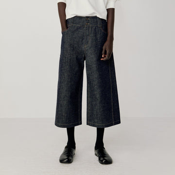 OPICLOTH Essential Stitched Cropped Raw Jeans-Jeans-XS-Free Shipping Leatheretro