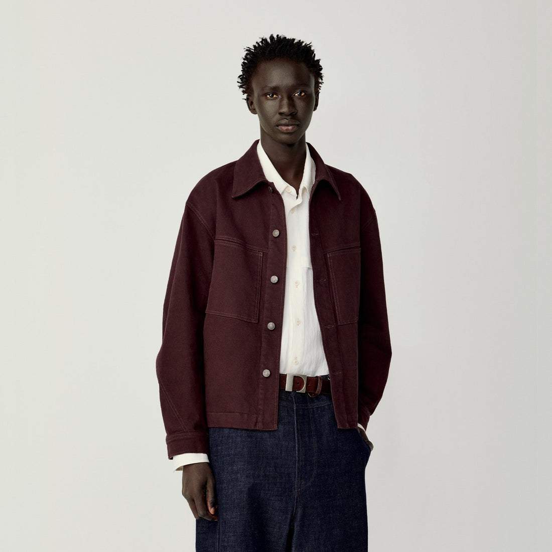 OPICLOTH Washed Patch-Pockets Curved-Cuffs Jacket-Jacket-XS-Purple-Free Shipping Leatheretro