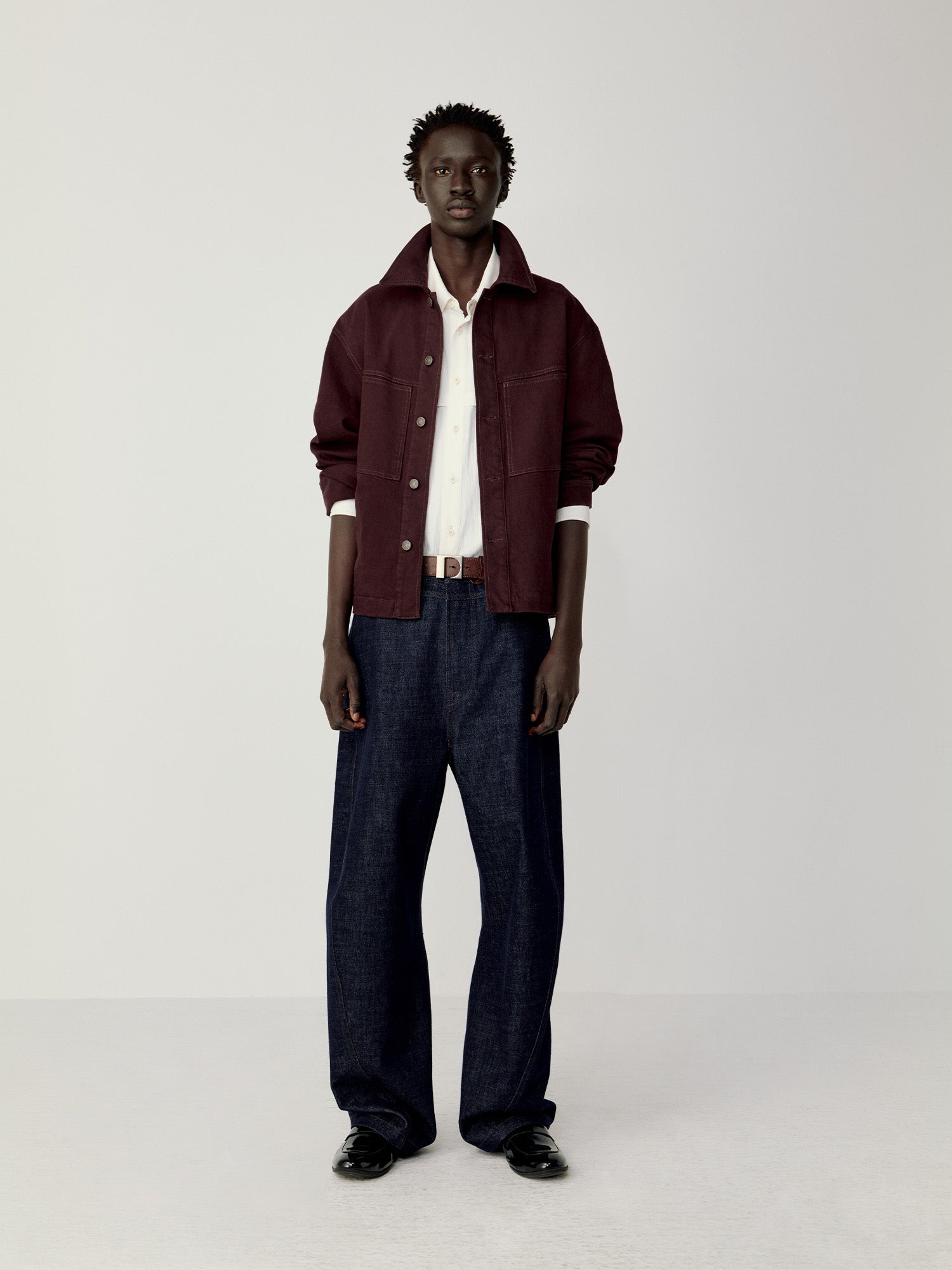 OPICLOTH Washed Patch-Pockets Curved-Cuffs Jacket-Jacket-XS-Purple-Free Shipping Leatheretro