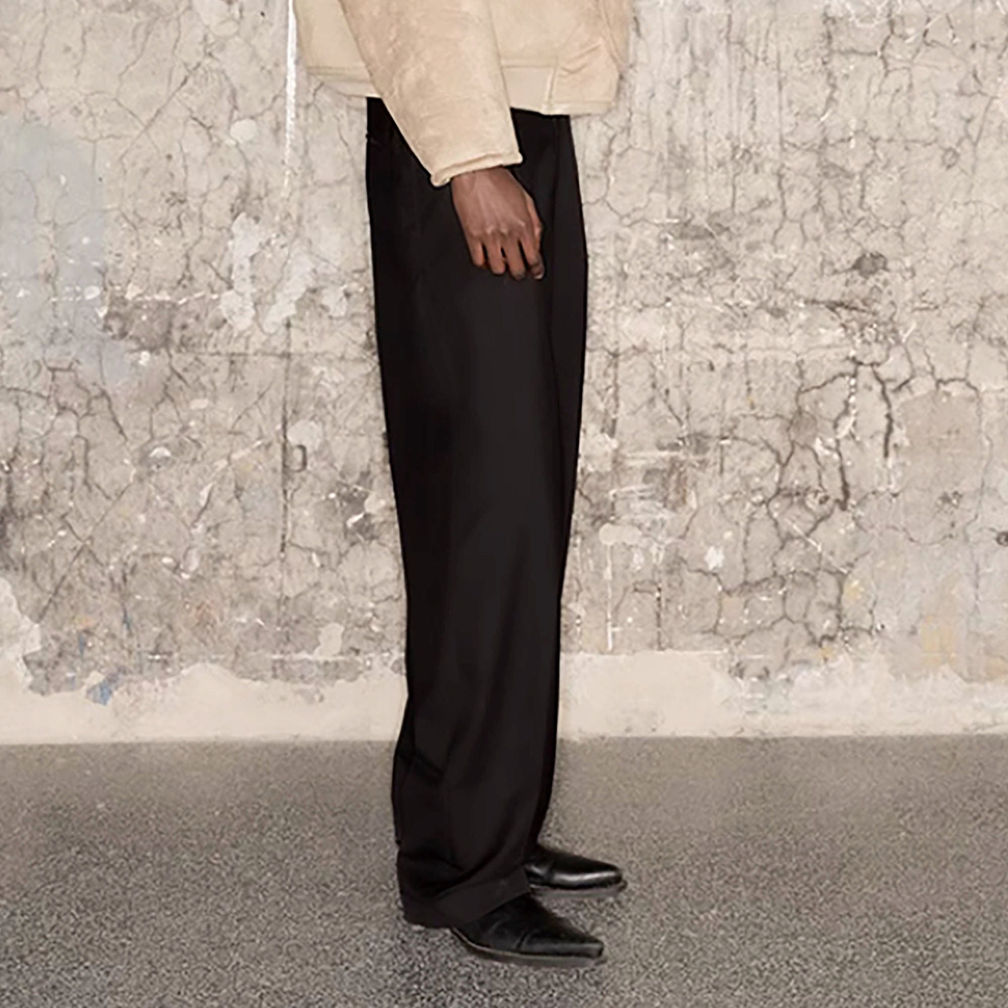 TRIANGLE PROJECT Essential Wool-Blended Oversized Trousers-Pants-S-Free Shipping Leatheretro