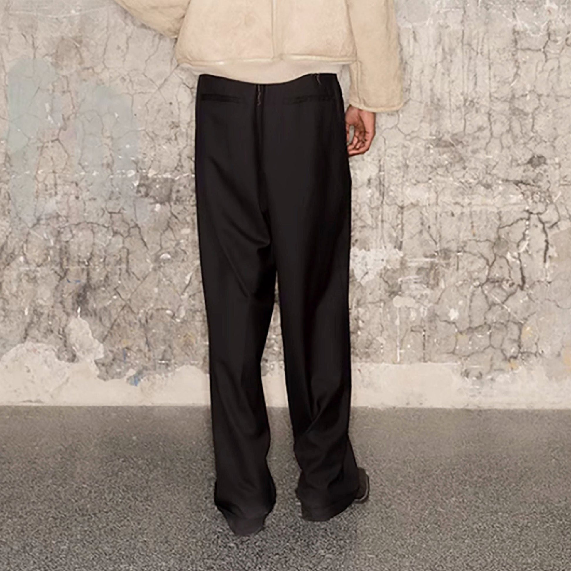 TRIANGLE PROJECT Essential Wool-Blended Oversized Trousers-Pants-S-Free Shipping Leatheretro
