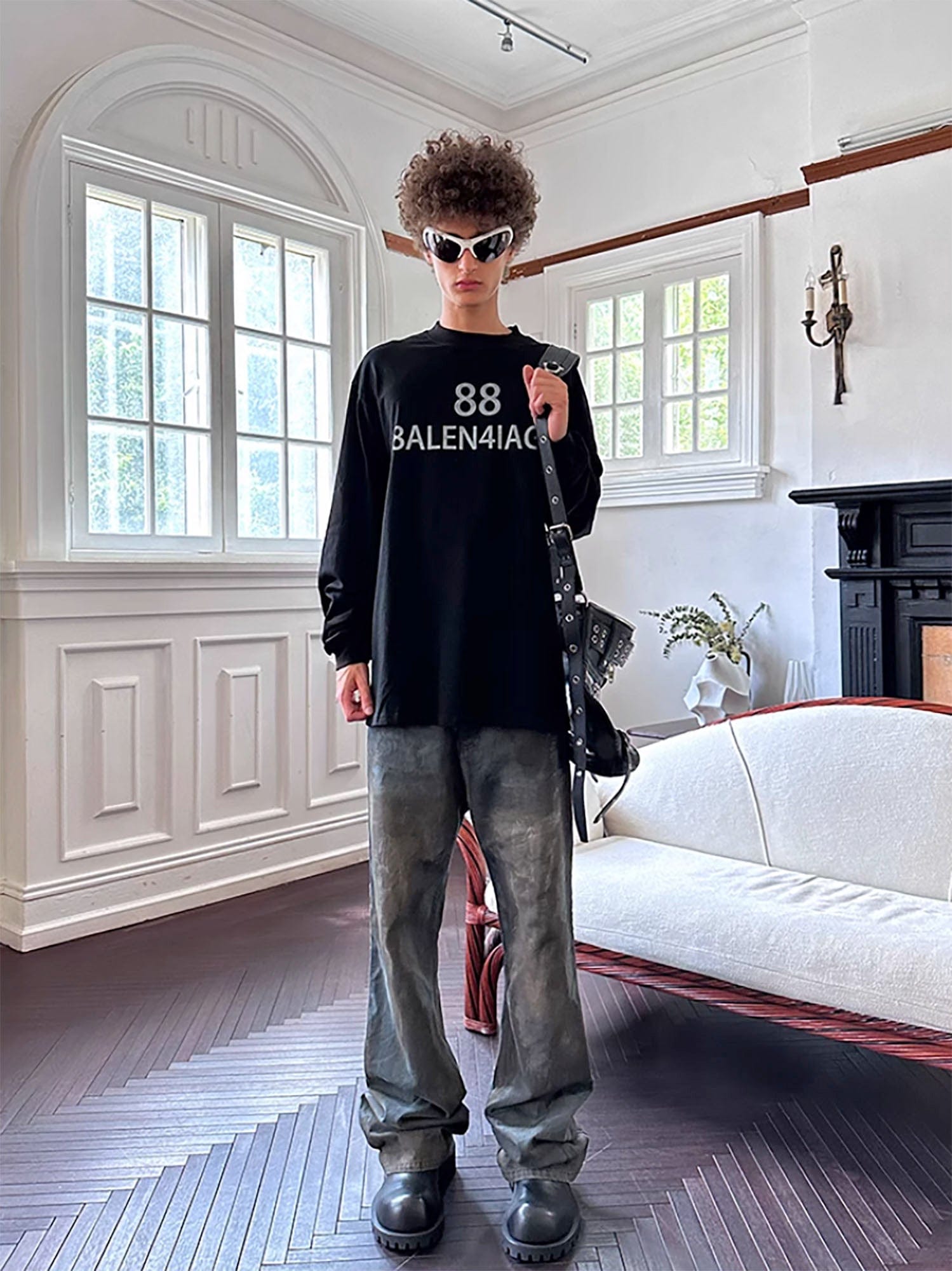 TRIANGLE PROJECT Dirty-Washed Paint-Splattered Straight-Leg Denim Pants-Jeans-XS-Free Shipping Leatheretro