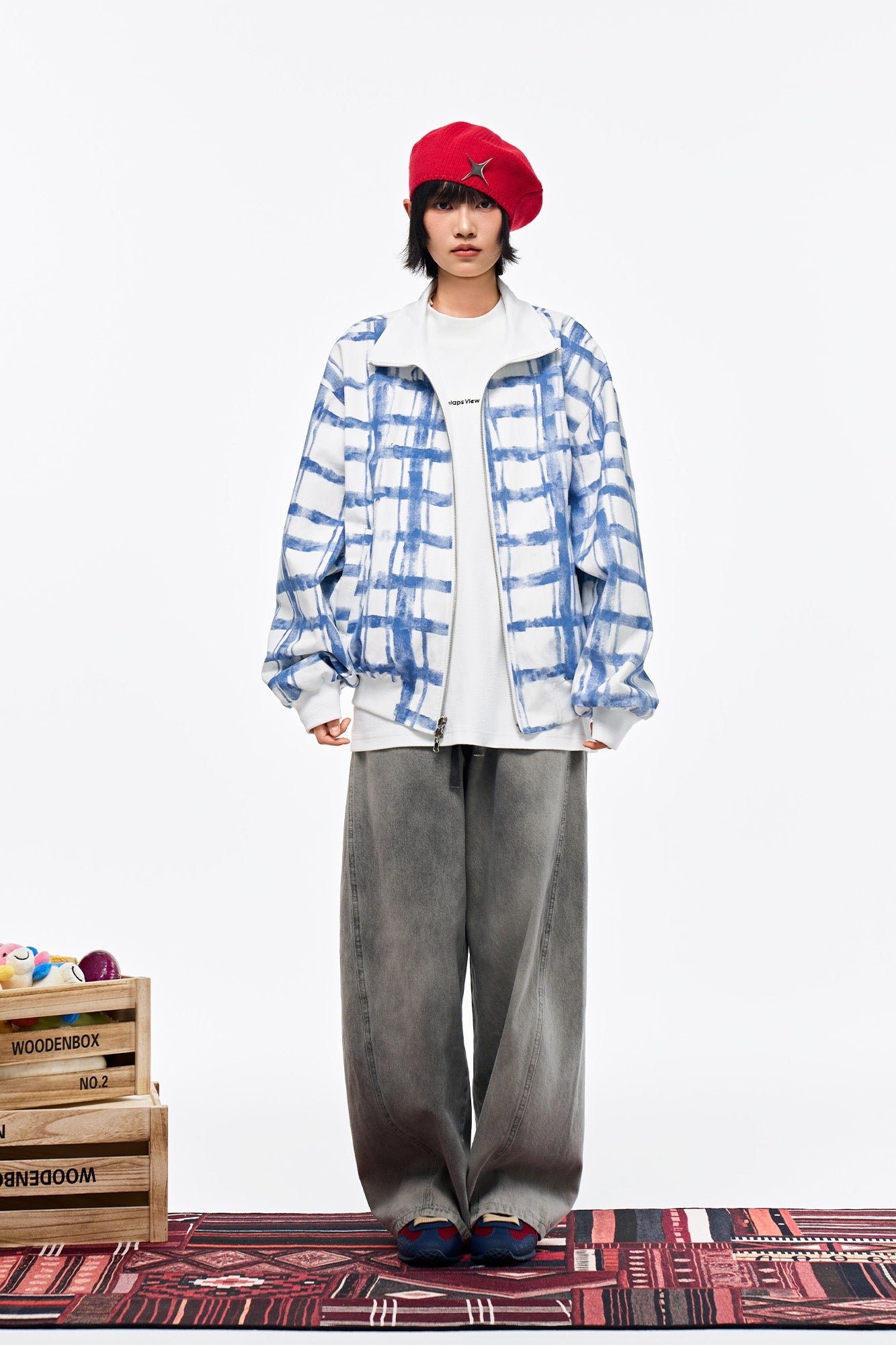 OVERLAPS Washed Drawstring Wide-Leg Jeans-Jeans-S-Free Shipping Leatheretro