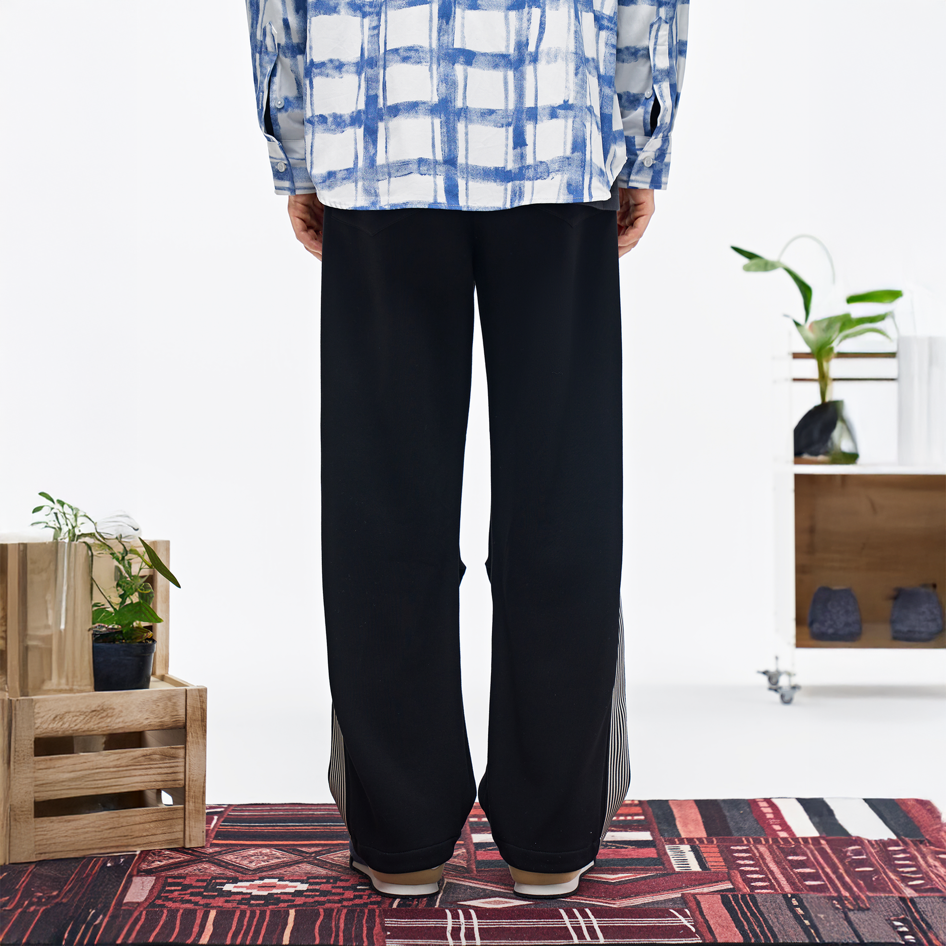 OVERLAPS Striped Panel Track Pants-Pants-S-Free Shipping Leatheretro