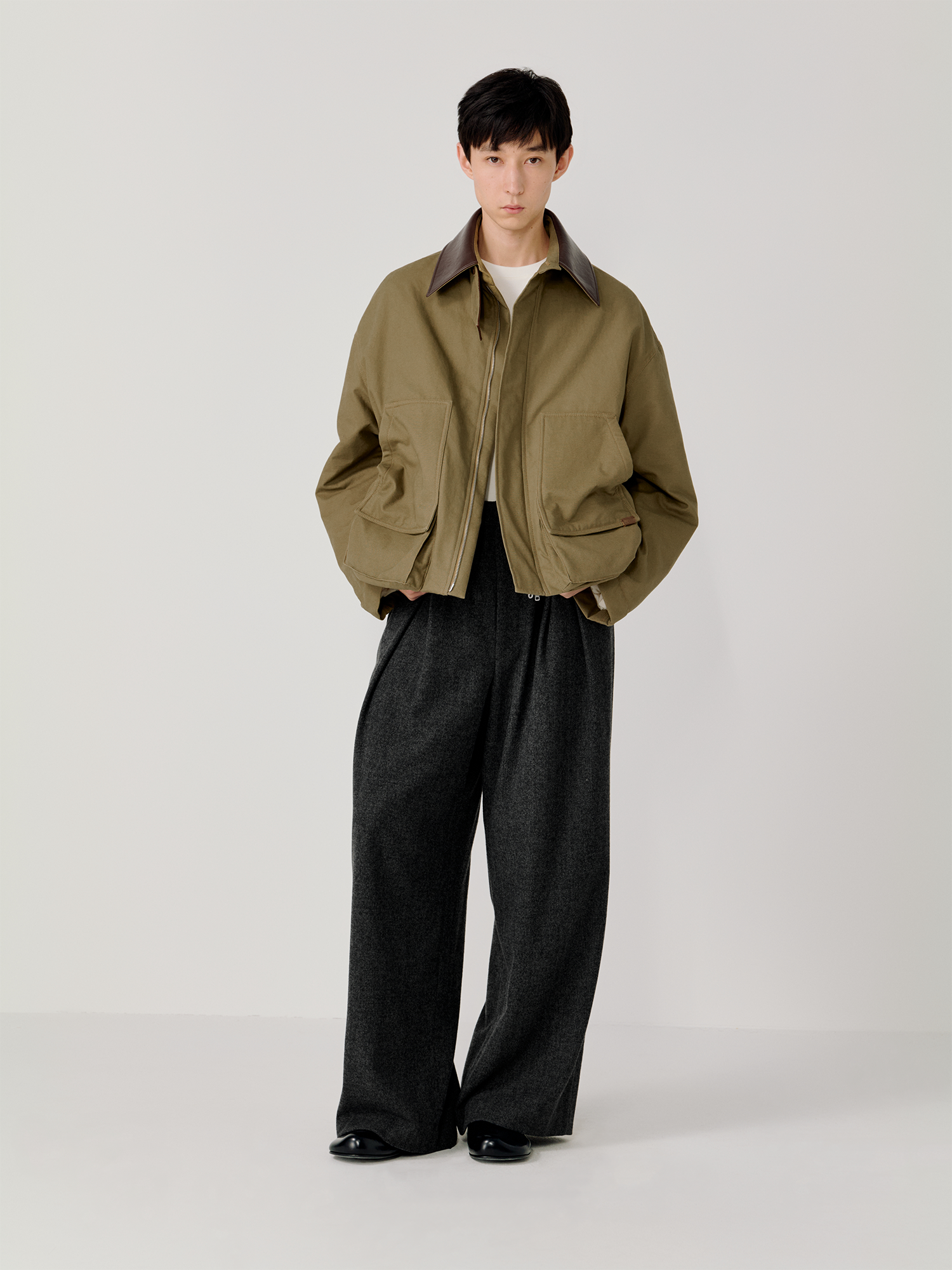 OPICLOTH Herringbone Pleated Wool-Blend Trousers-Pants-XS-Free Shipping Leatheretro
