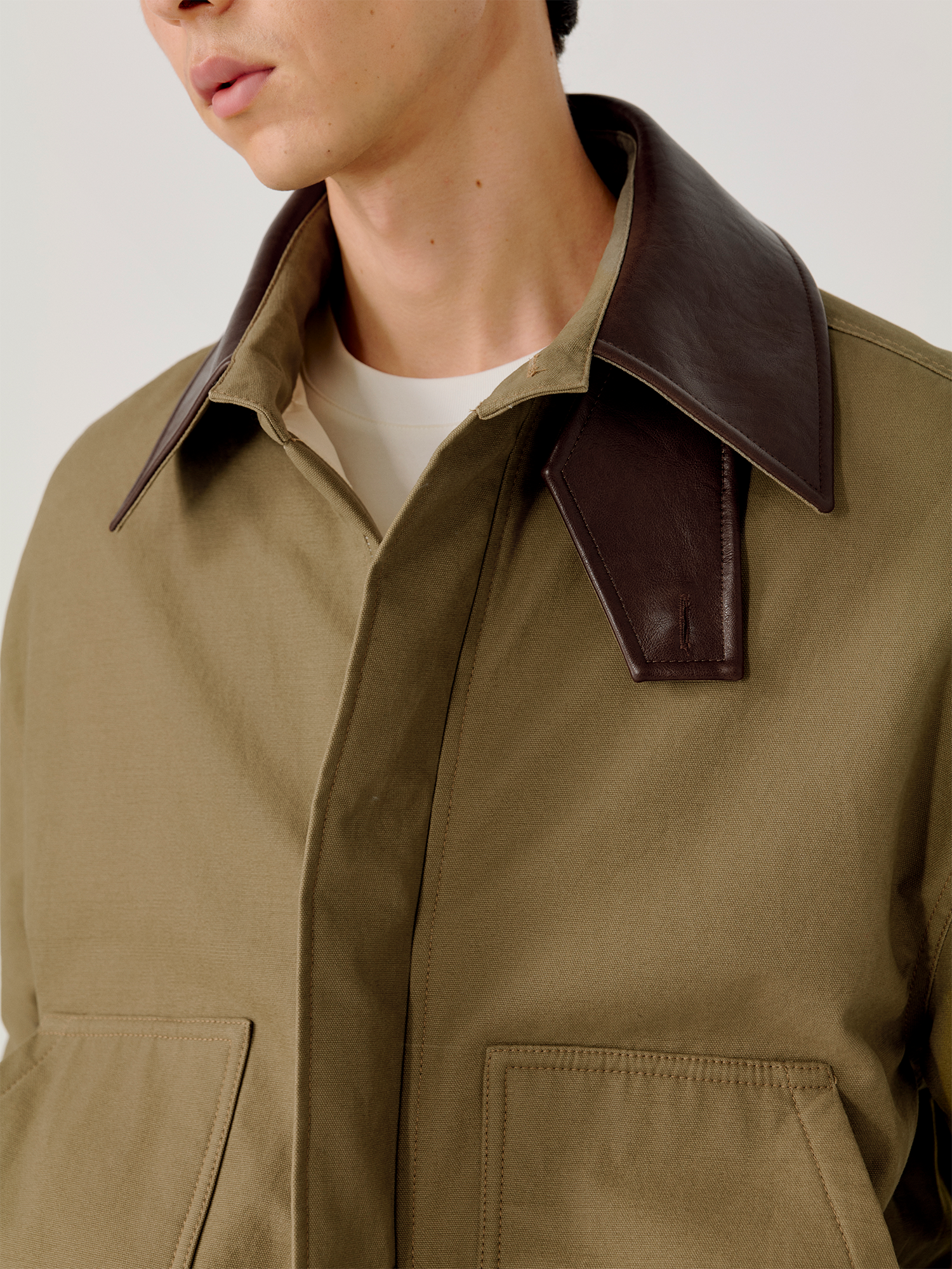 OPICLOTH Faux Leather Collar Windproof Jacket-Jacket-XS-Free Shipping Leatheretro