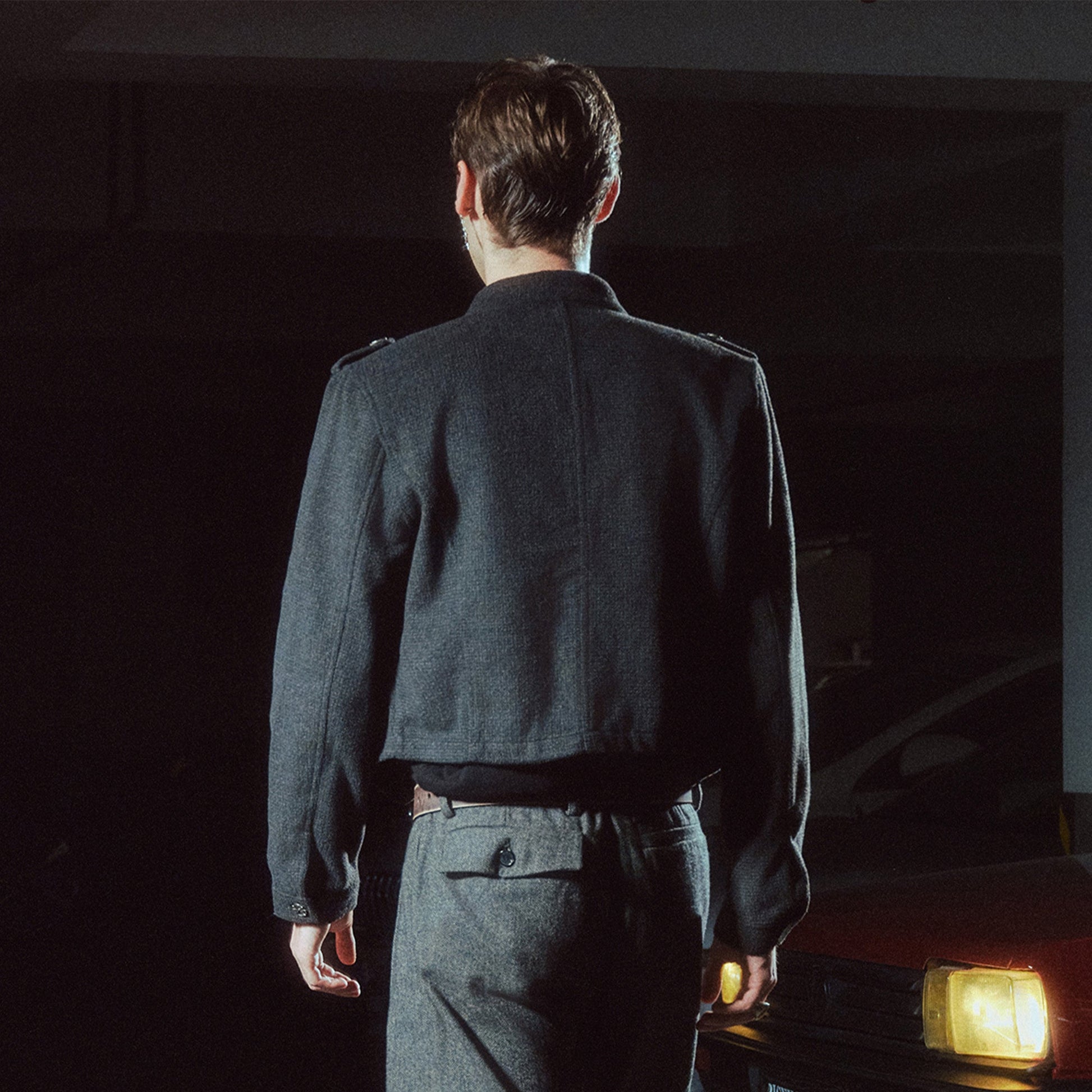 RICHILL Flocked Napoleon Button Cropped Jacket-Jacket-S (Preorder)-Free Shipping Leatheretro