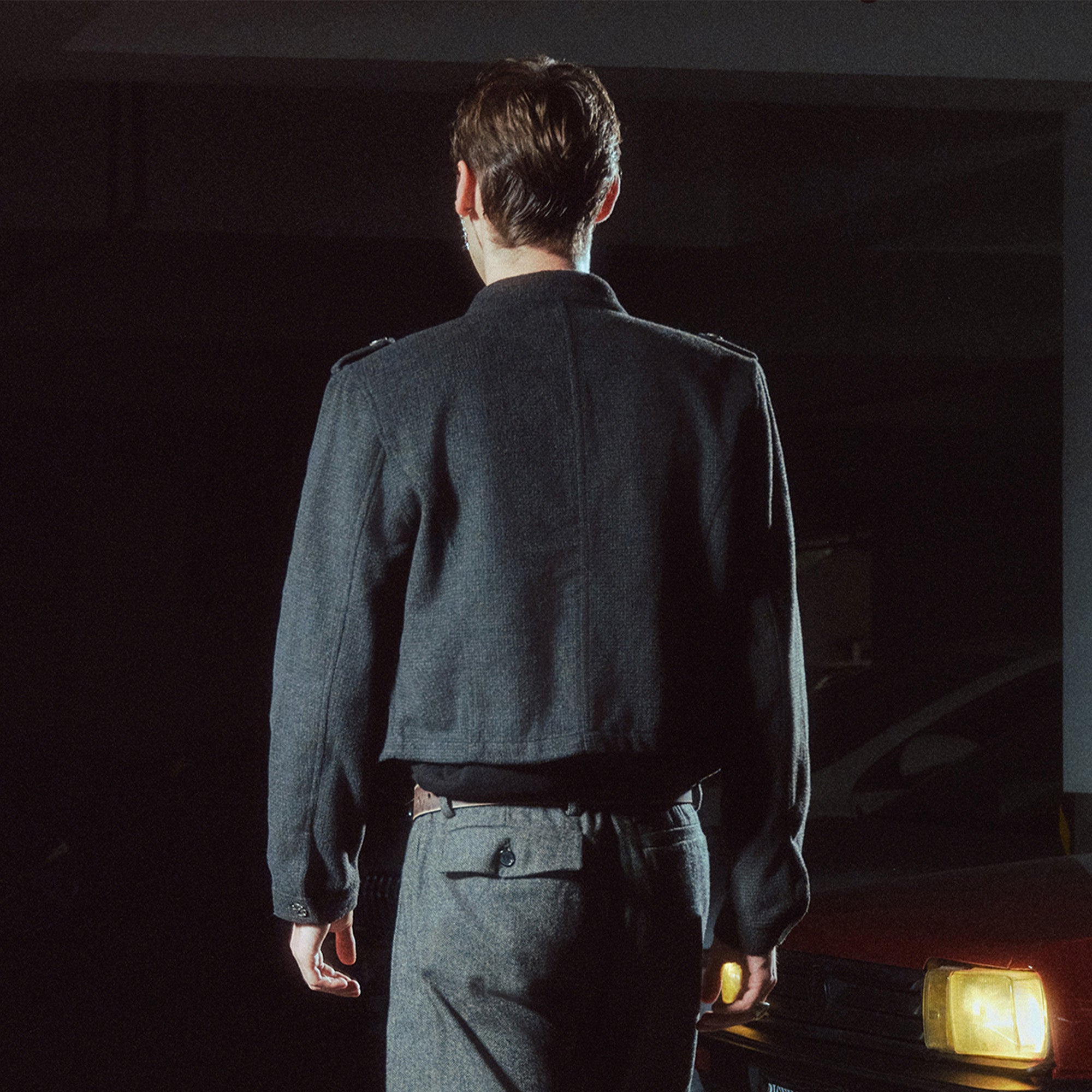 RICHILL Flocked Napoleon Button Cropped Jacket-Jacket-S (Preorder)-Free Shipping Leatheretro