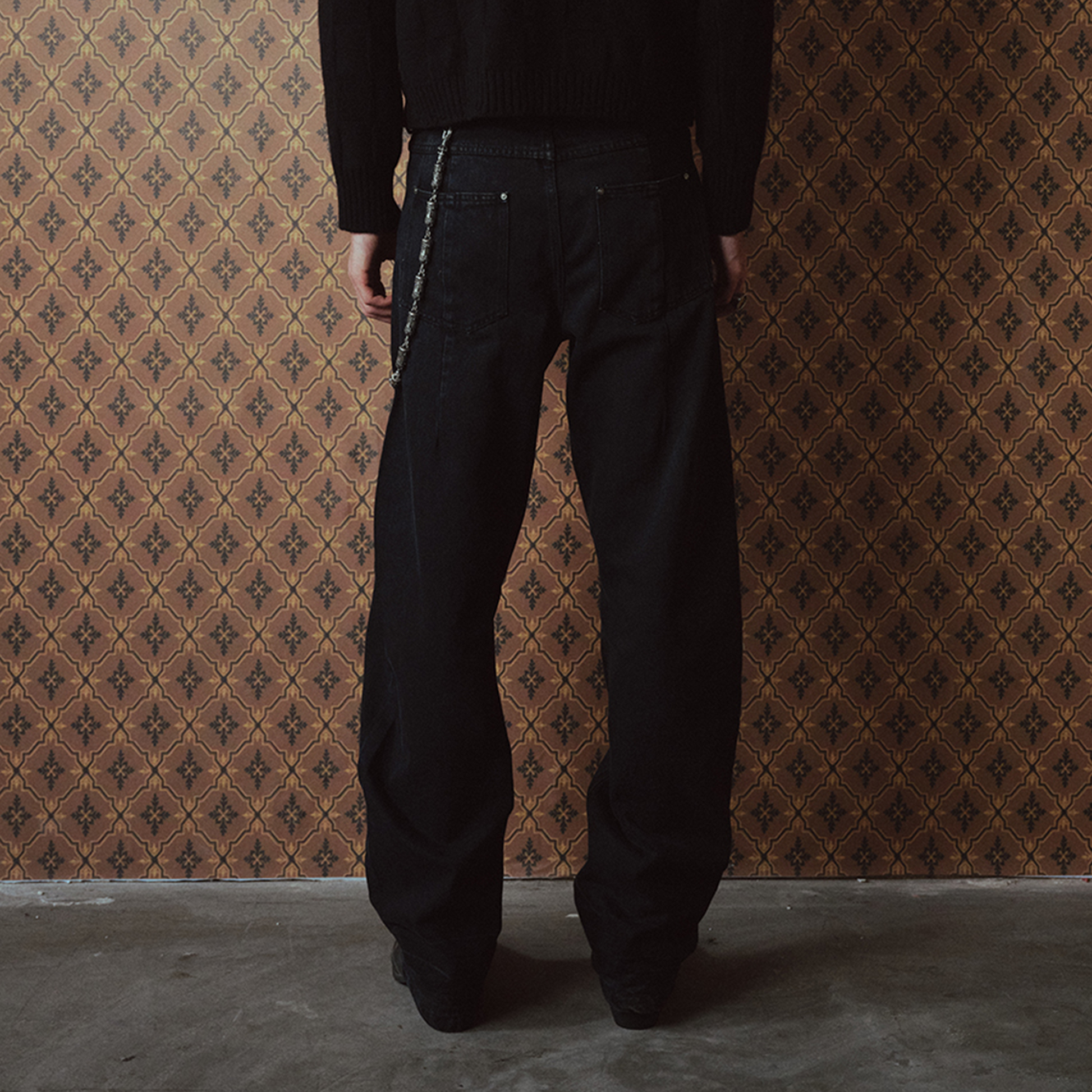 RICHILL Washed Panel Button-Fly Balloon-Leg Jeans-Jeans-S-Free Shipping Leatheretro