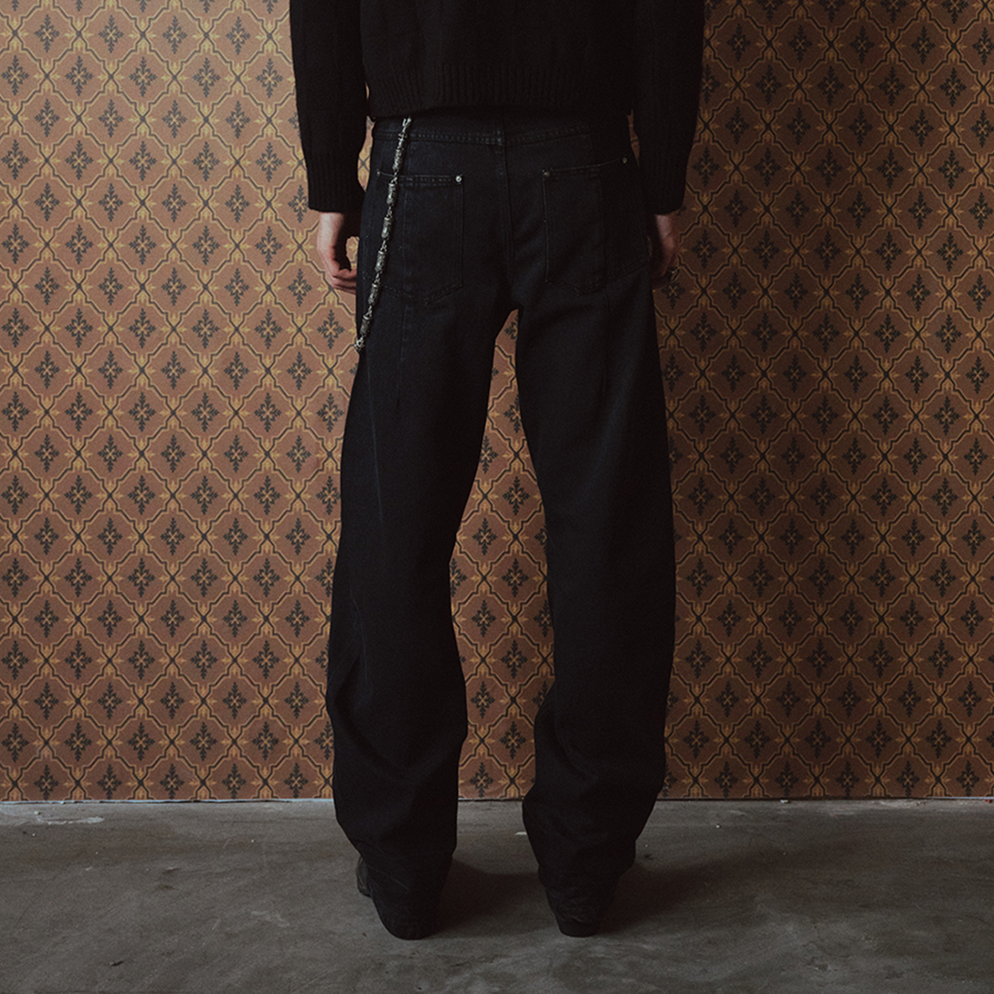 RICHILL Washed Panel Button-Fly Balloon-Leg Jeans-Jeans-S-Free Shipping Leatheretro