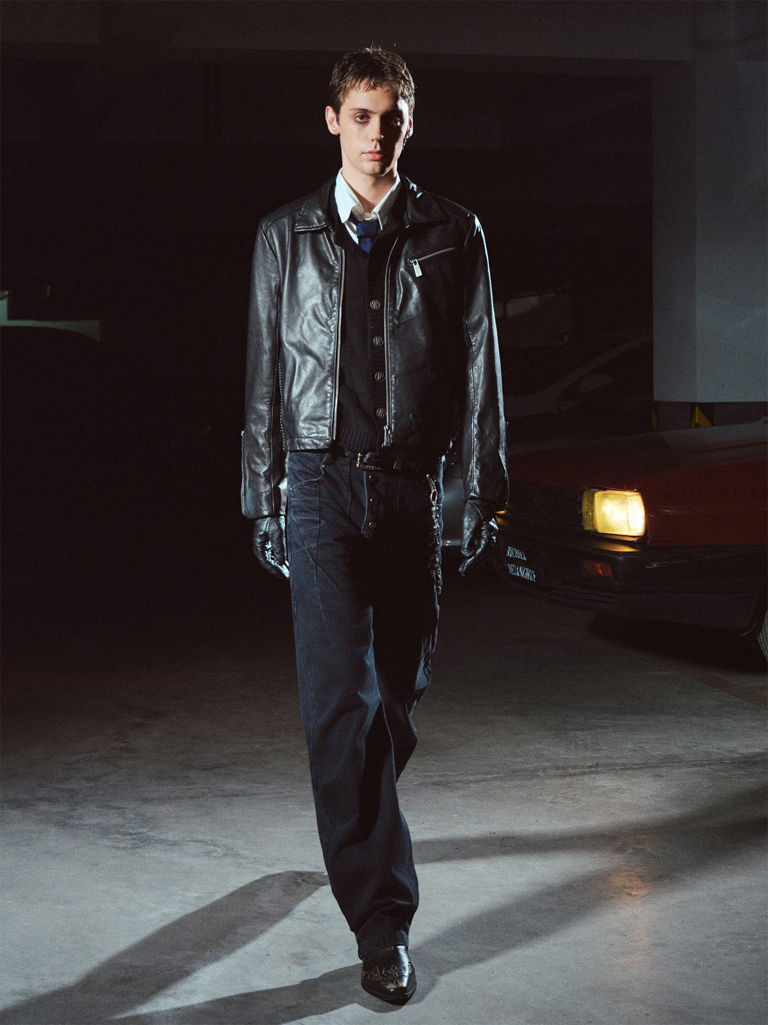 RICHILL Multi-Zipper Leather Cropped Jacket-Jacket-S-Free Shipping Leatheretro