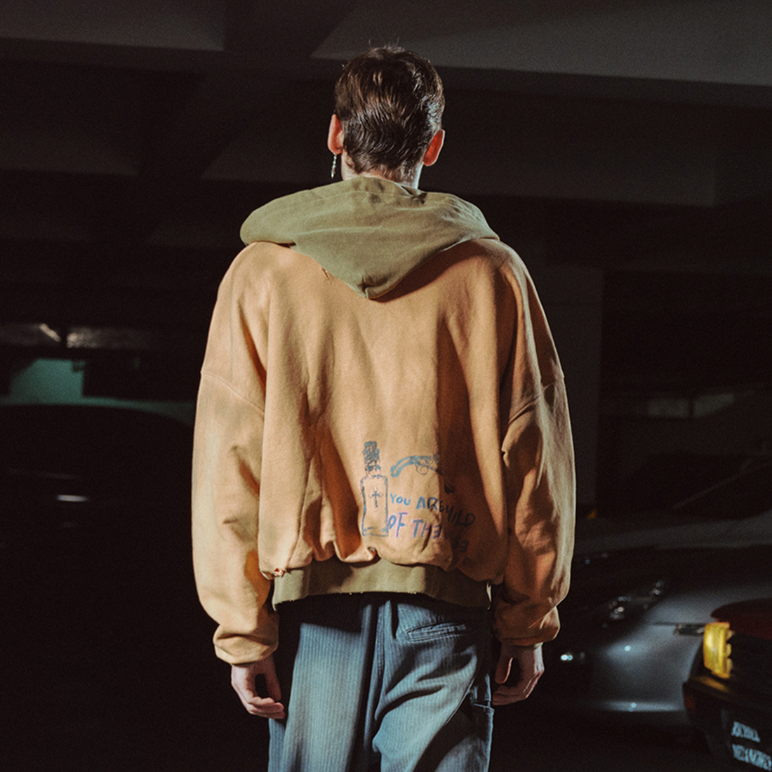 RICHILL Distressed Graffiti Graphic Hooded Jacket-Jacket-S (Preorder)-Free Shipping Leatheretro