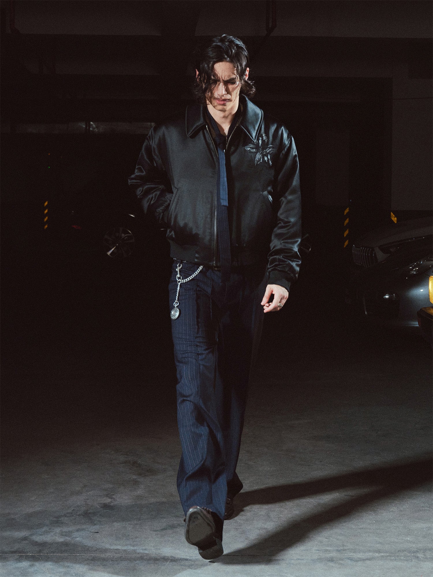 RICHILL Floral Embroidered Acetate Bomber Jacket-Jacket-S-Free Shipping Leatheretro