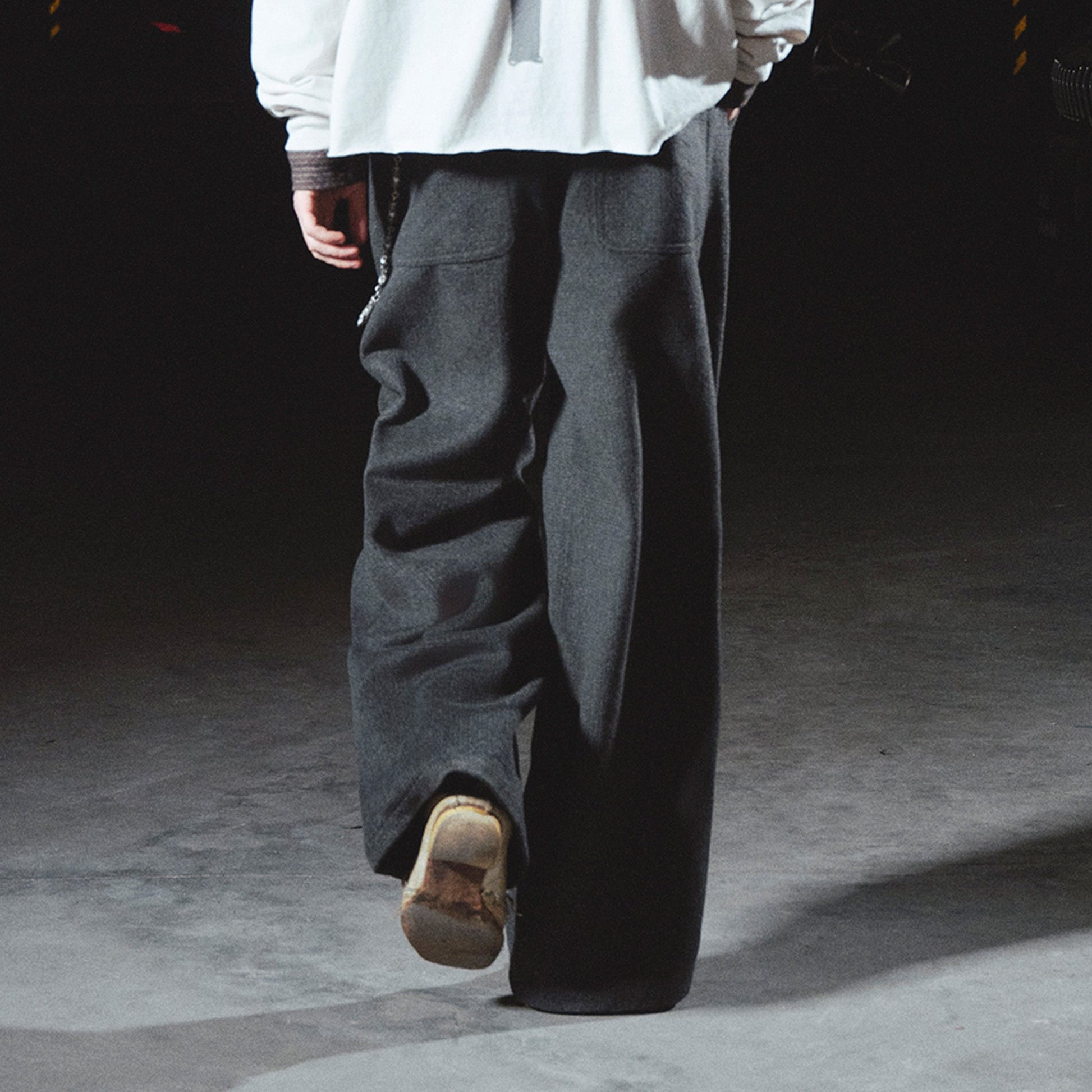 RICHILL Panel Pleated Wide-Leg Trousers-Jeans-S-Free Shipping Leatheretro