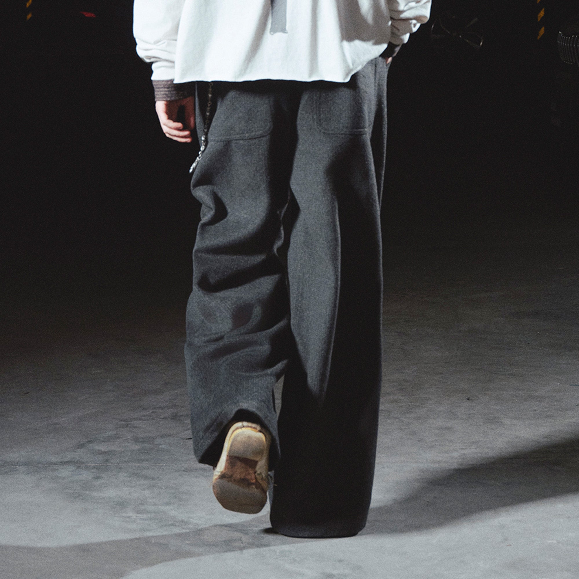 RICHILL Panel Pleated Wide-Leg Trousers-Jeans-S-Free Shipping Leatheretro