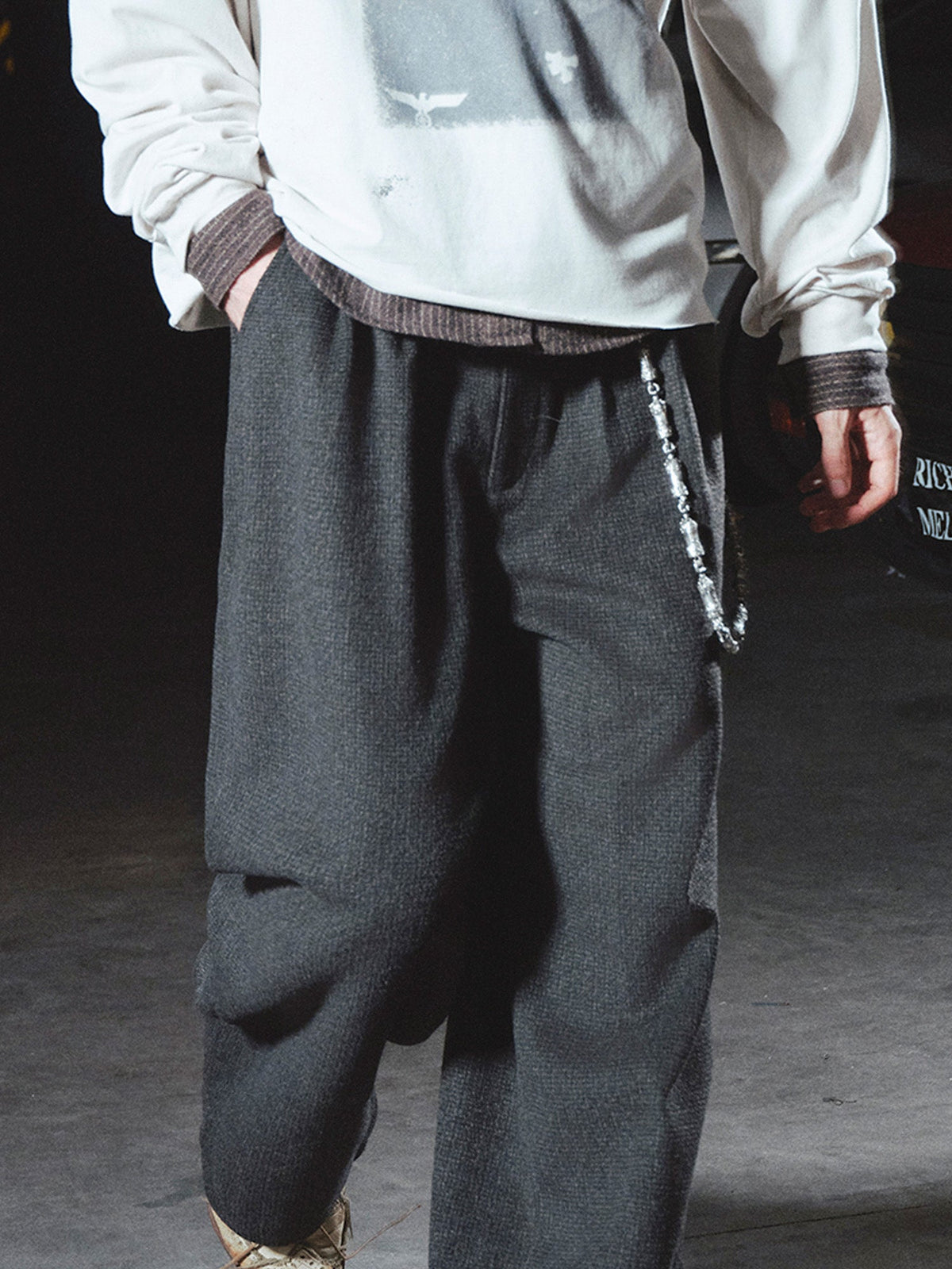 RICHILL Panel Pleated Wide-Leg Trousers-Jeans-S-Free Shipping Leatheretro