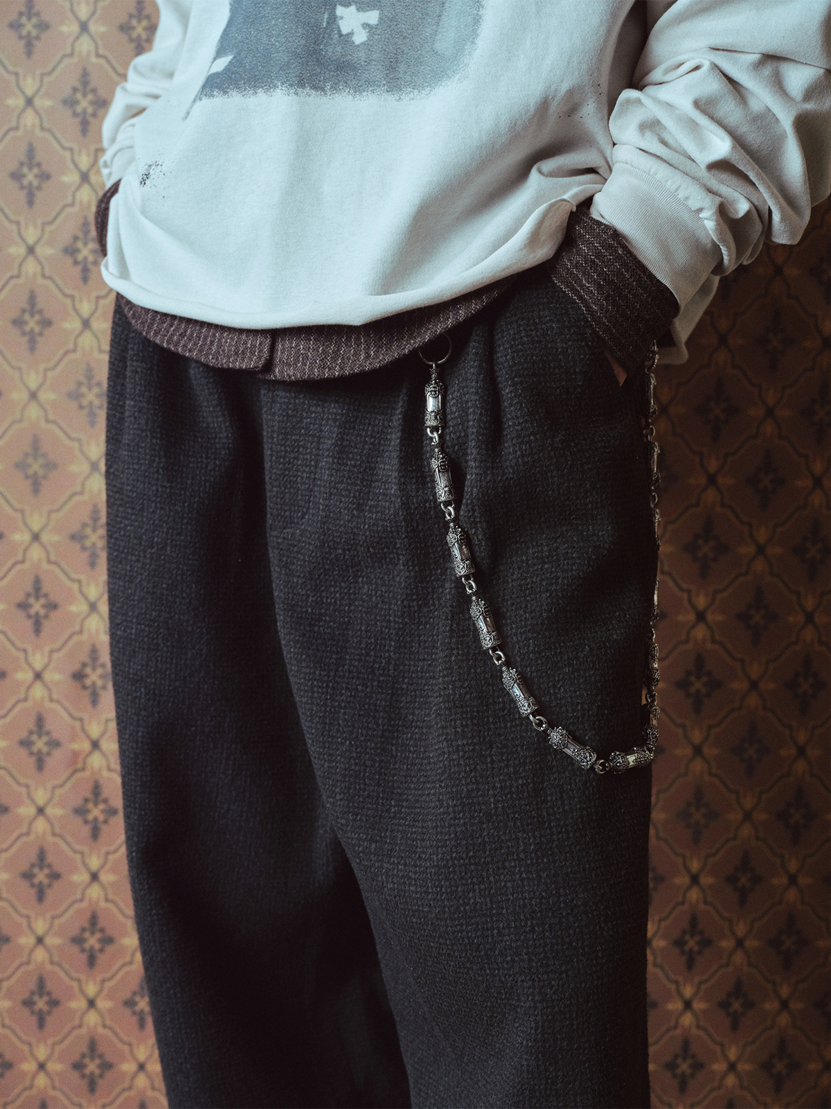 RICHILL Panel Pleated Wide-Leg Trousers-Jeans-S-Free Shipping Leatheretro