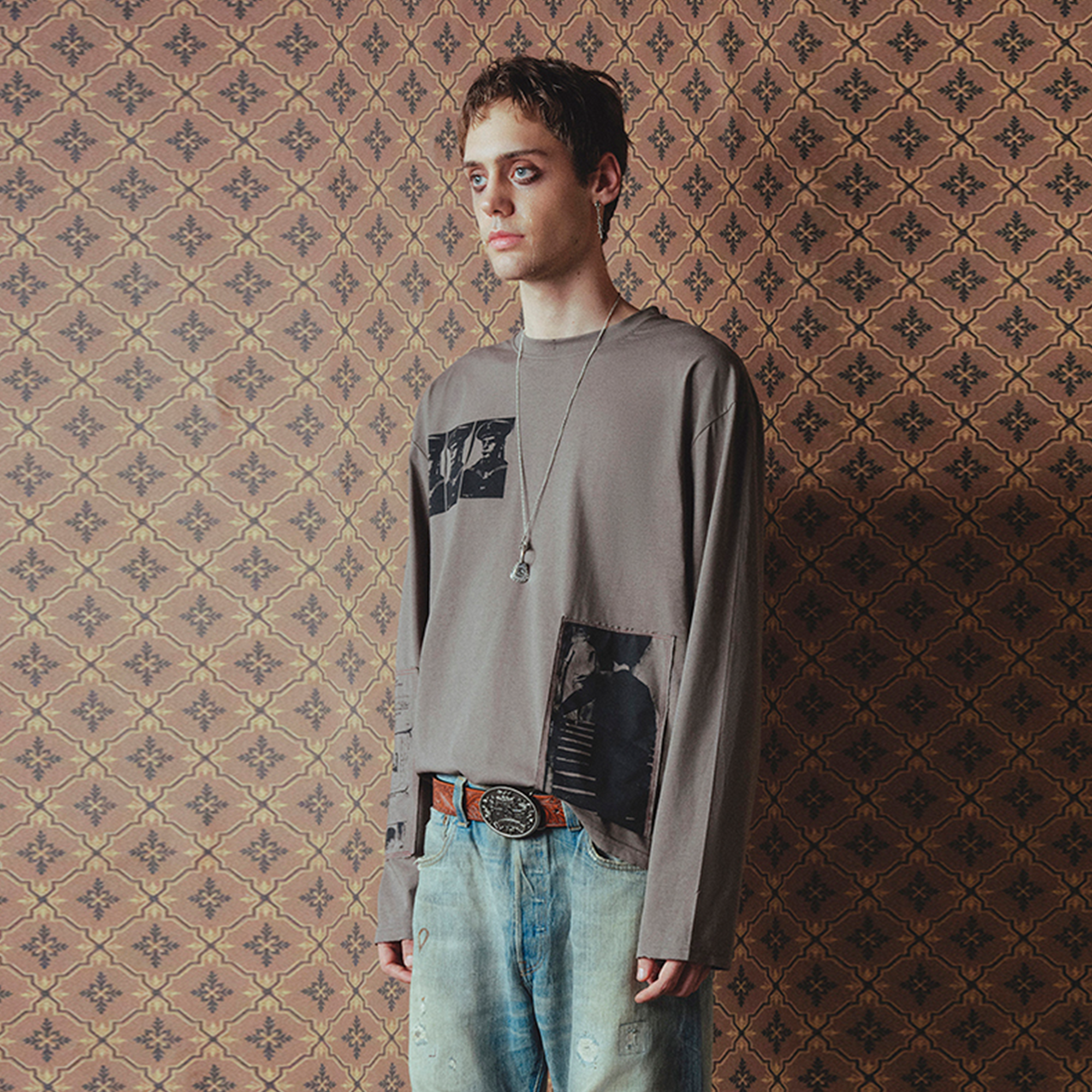 RICHILL Military Graphic Patch Long-Sleeve Tee-L/S Tee-S-Free Shipping Leatheretro