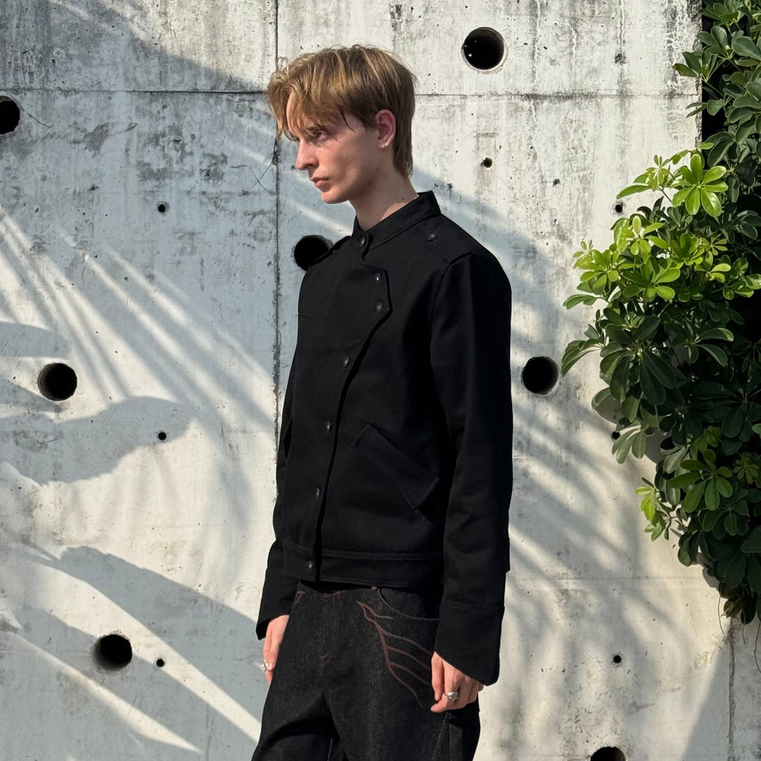 ESAIAS Asymmetric Stand-Collar Military Jacket-Jacket-S (Preorder)-Free Shipping Leatheretro