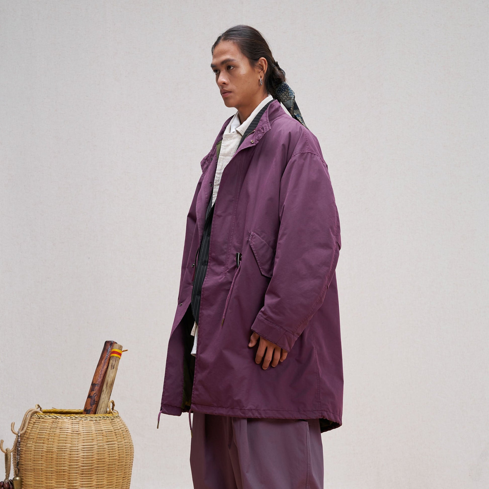 UNLIMITED MOTE Oversized Drawcord Parka-Jacket-S-Purple-Free Shipping Leatheretro