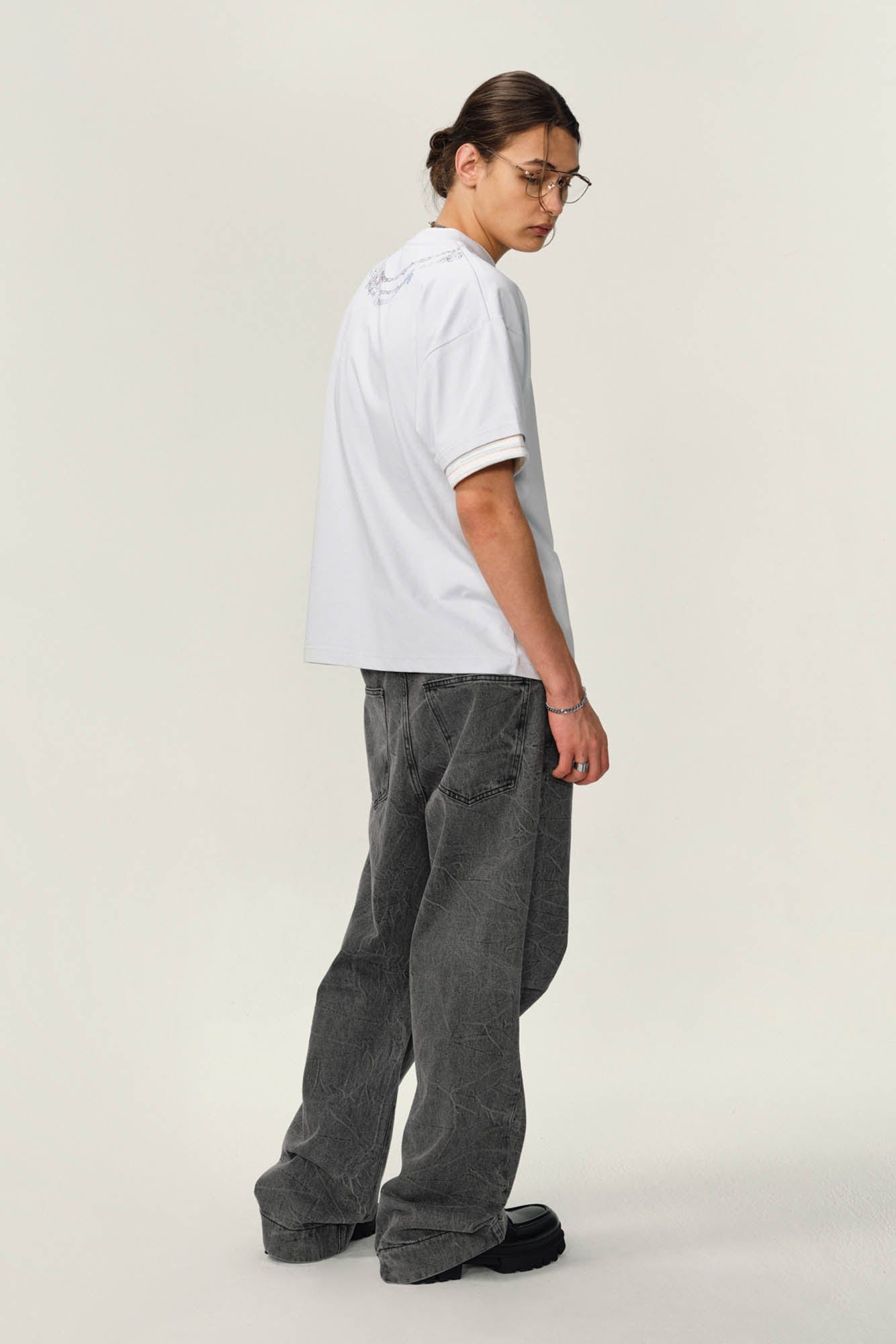 OVDY Chain Graphic Layered Sorona T-Shirt-T Shirt-S-Blue-Free Shipping Leatheretro