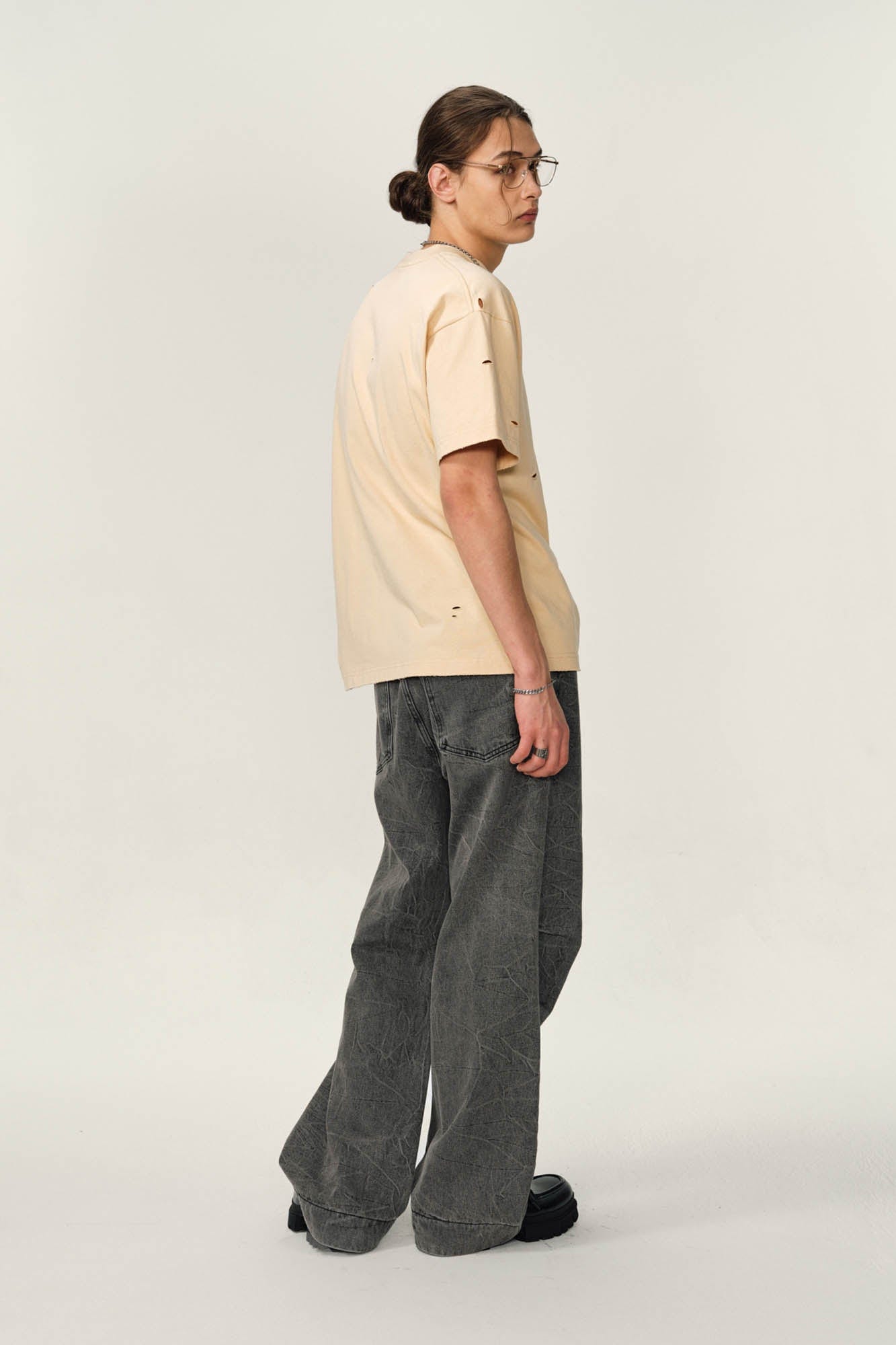 OVDY Retro Distressed Graphic T-Shirt-T Shirt-S-Yellow-Free Shipping Leatheretro