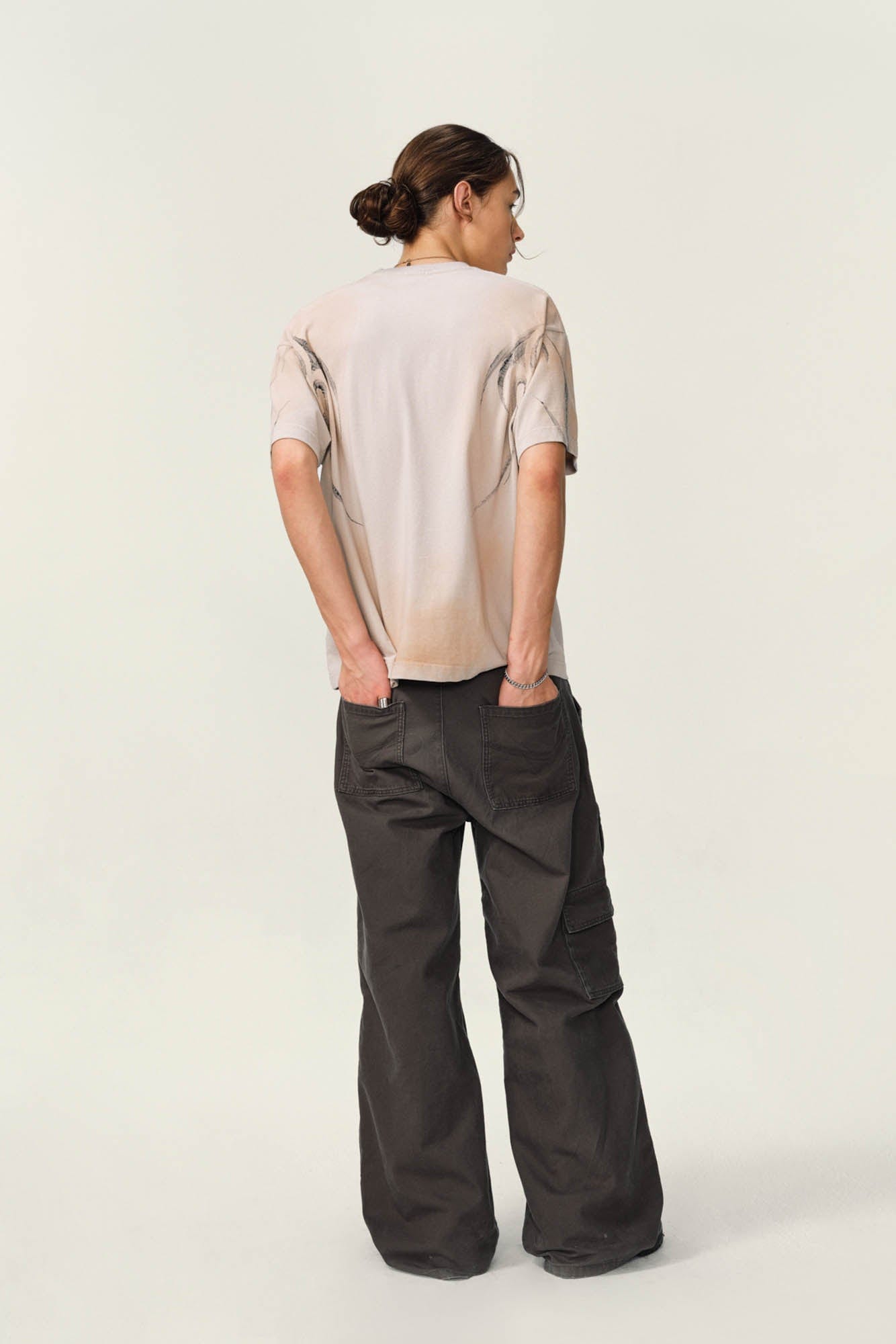 OVDY Tribal Flame Smoke-Washed T-Shirt-T Shirt-S-Dark Gray-Free Shipping Leatheretro