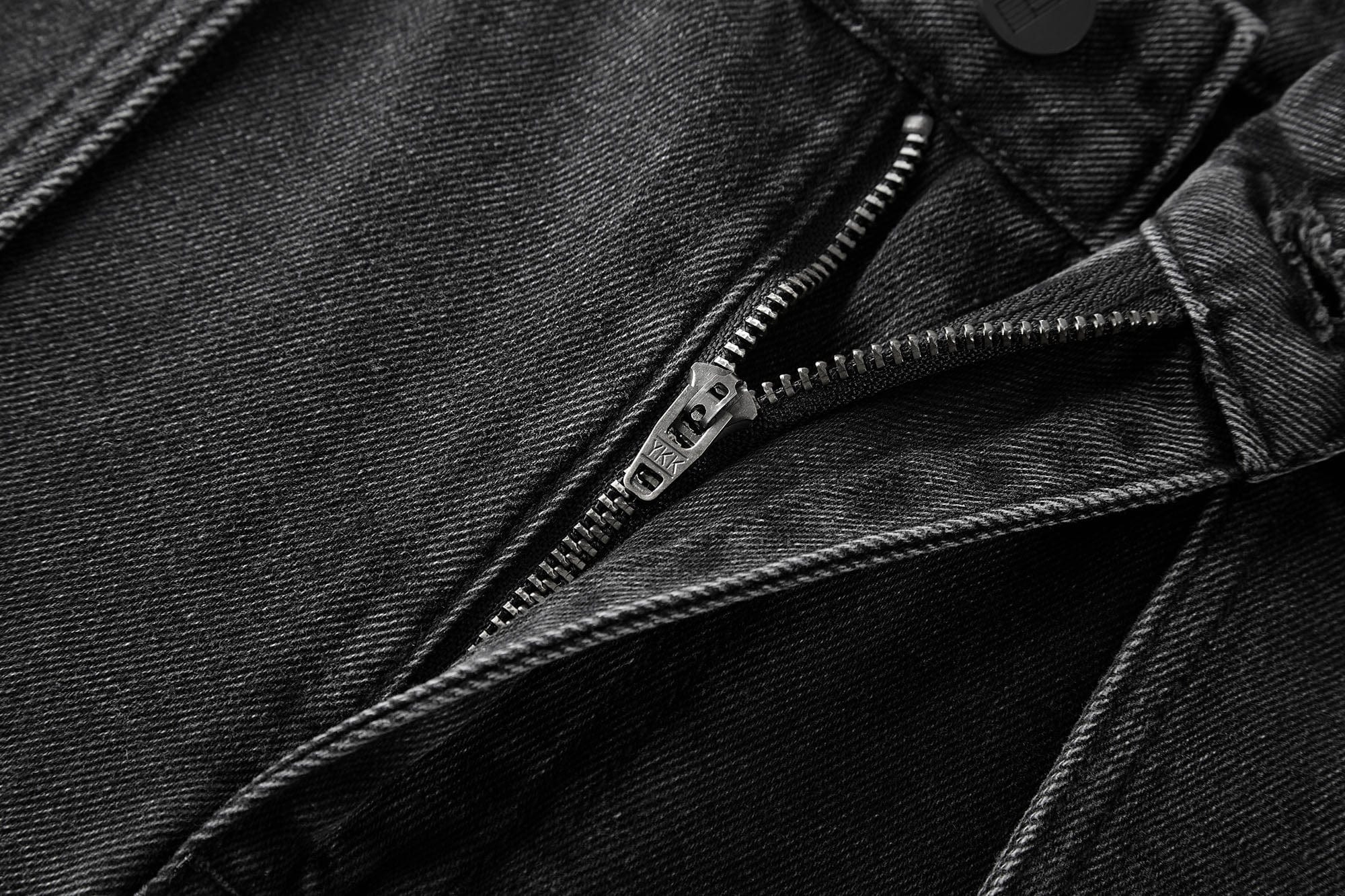 BONELESS Crinkled Embroidered Straight-Leg Jeans-Jeans-S-Free Shipping Leatheretro