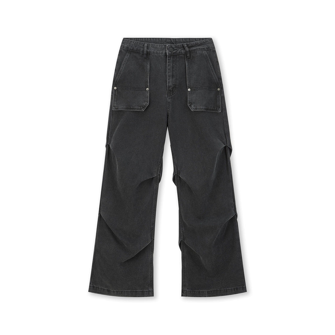 BONELESS Crinkled Embroidered Straight-Leg Jeans-Jeans-S-Free Shipping Leatheretro
