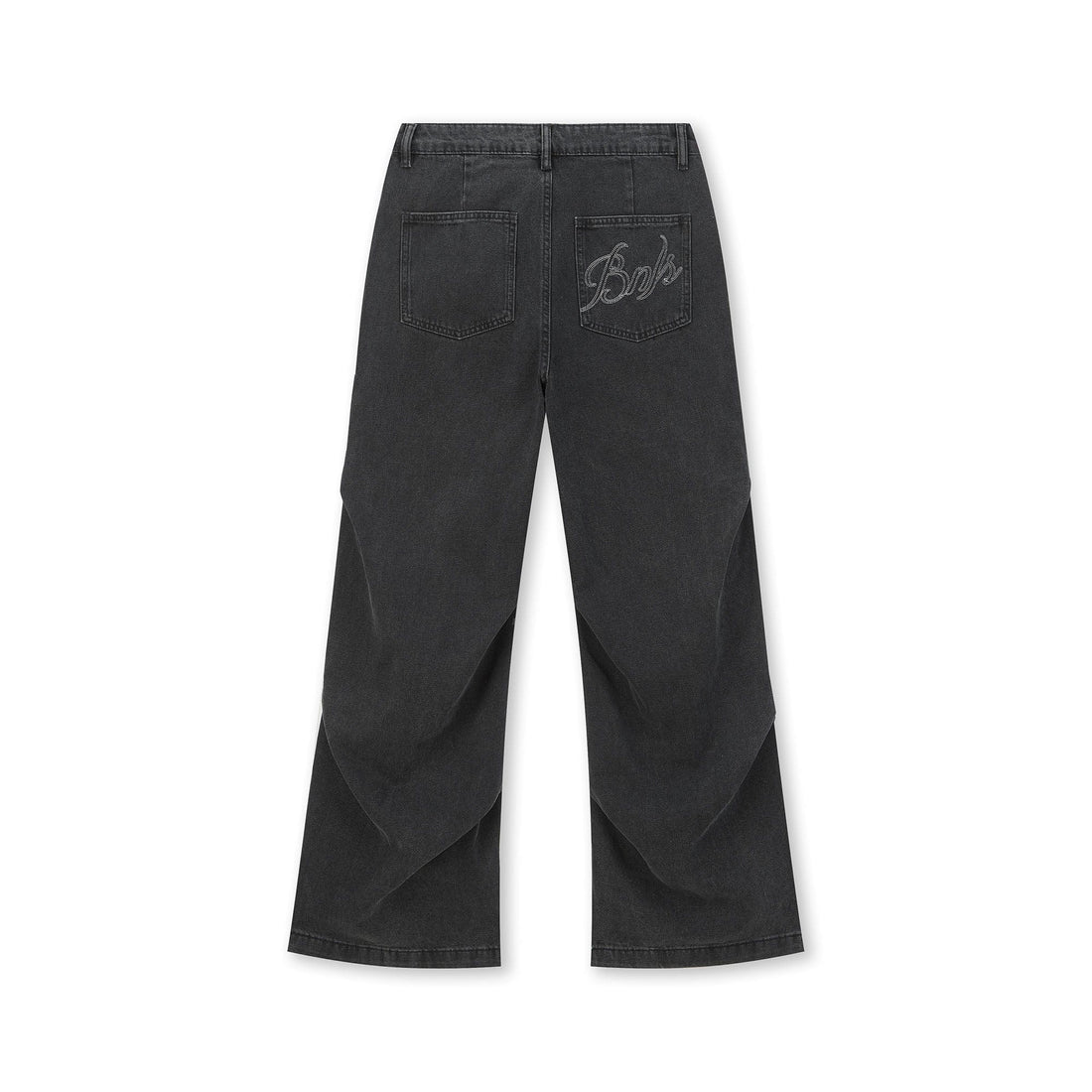 BONELESS Crinkled Embroidered Straight-Leg Jeans-Jeans-S-Free Shipping Leatheretro