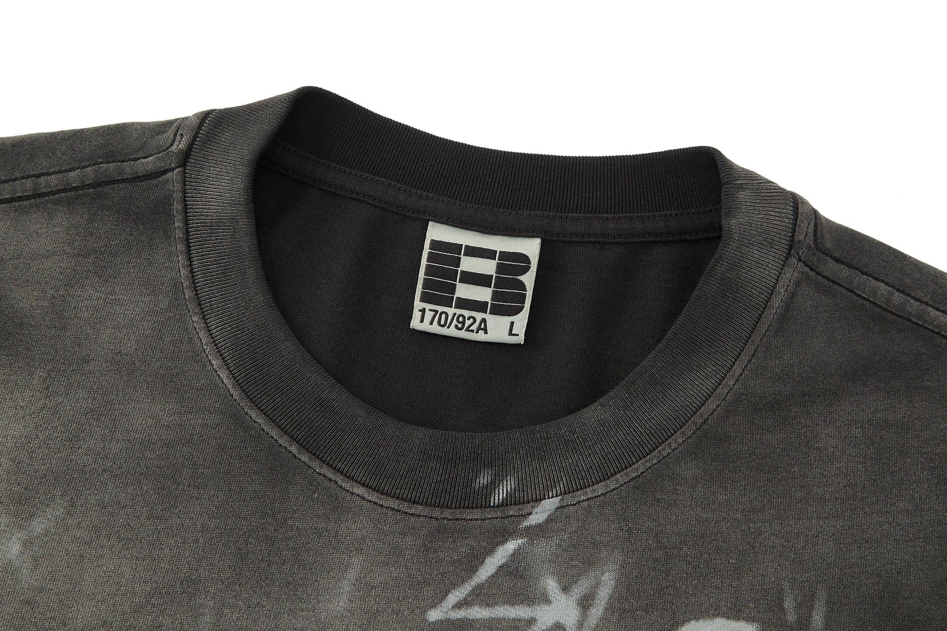 BONELESS Graffiti Distressed Washed T-Shirt-T Shirt-S-Black-Free Shipping Leatheretro