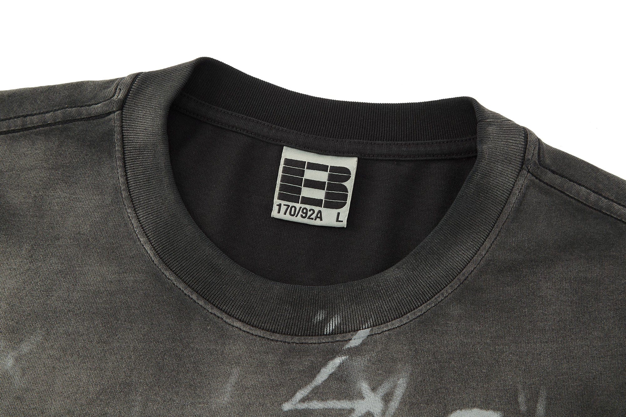 BONELESS Graffiti Distressed Washed T-Shirt-T Shirt-S-Black-Free Shipping Leatheretro