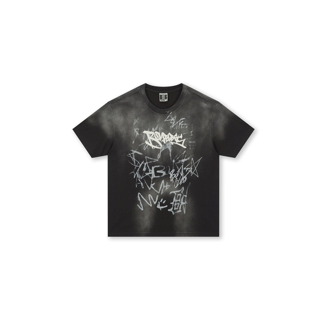 BONELESS Graffiti Distressed Washed T-Shirt-T Shirt-S-Black-Free Shipping Leatheretro
