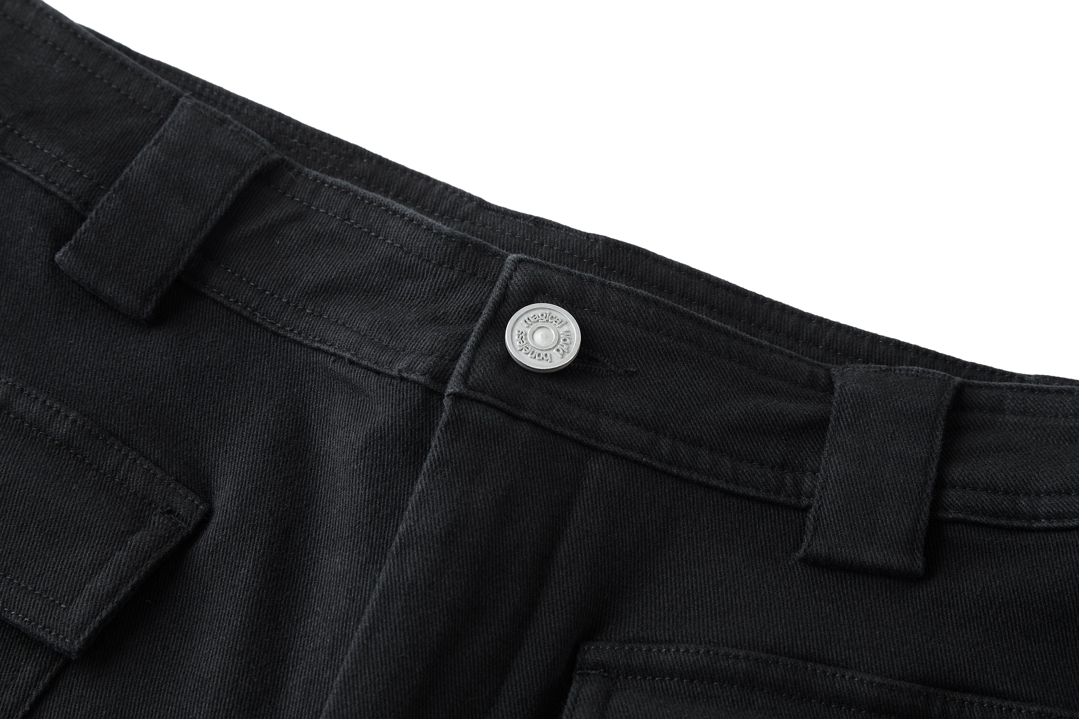 BONELESS Multi-Pocket Embroidered Patchwork Straight-Leg Shorts-Shorts-S-Free Shipping Leatheretro