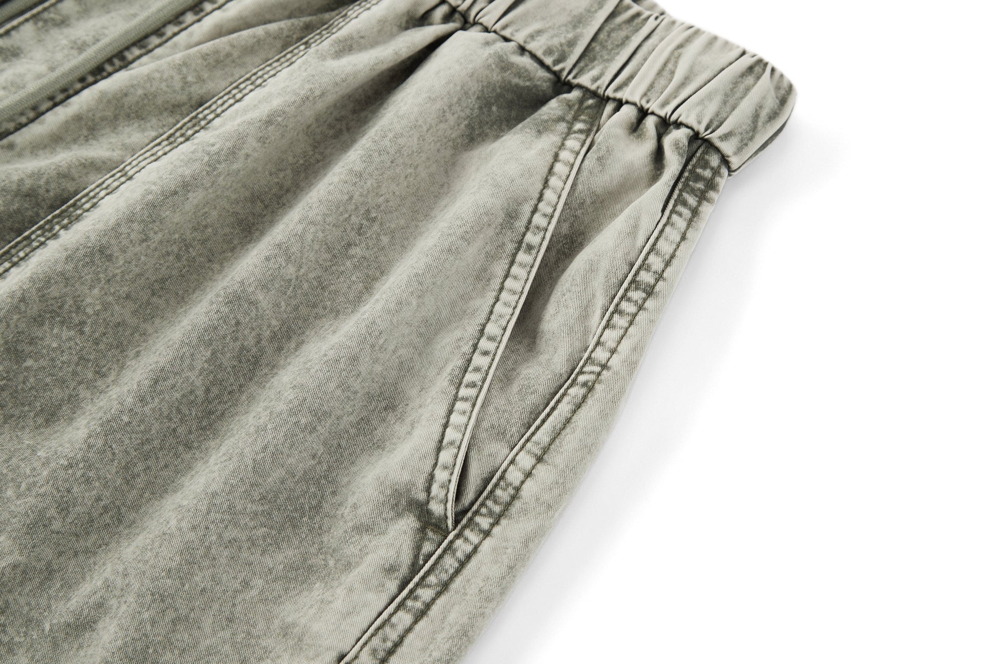 BONELESS Washed Pleated-Knee Drawstring Cargo Pants-Pants-S-Free Shipping Leatheretro