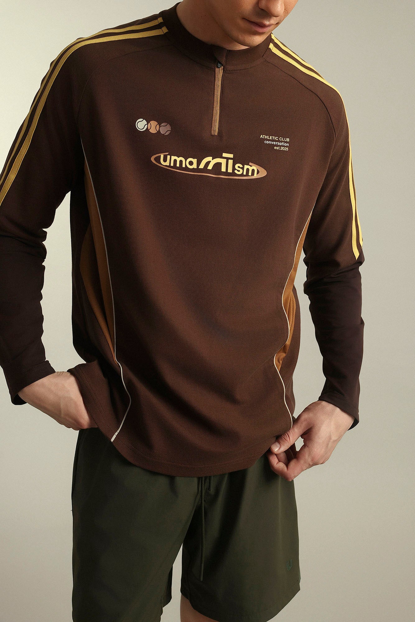 UMAMIISM Contrast Stripe Mesh-Panel Quick-Dry Long-Sleeve Tee-L/S Tee-XS-Dark Blue-Free Shipping Leatheretro