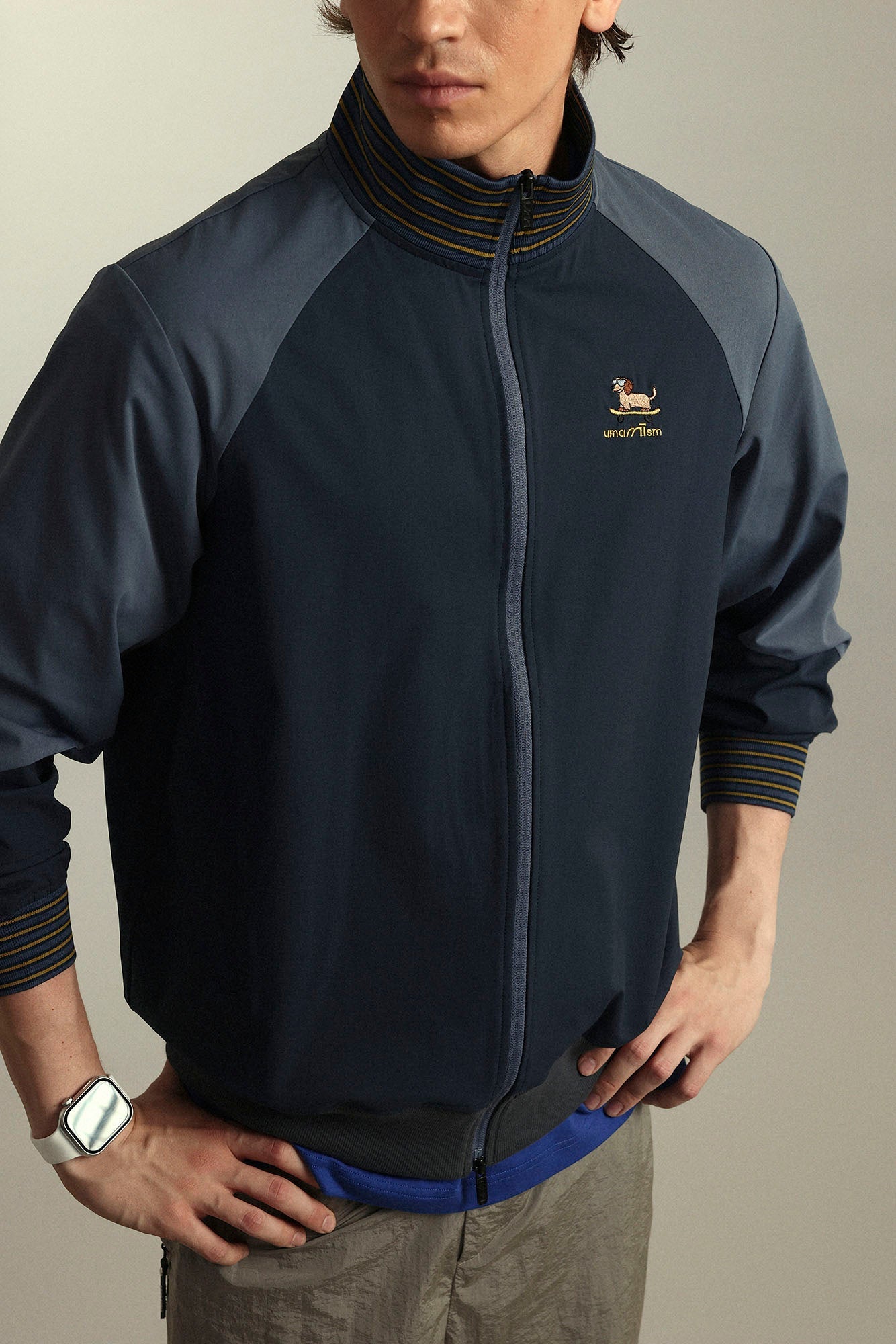 UMAMIISM Contrast Raglan Waterproof Track Jacket-Jacket-XS-White A-Free Shipping Leatheretro