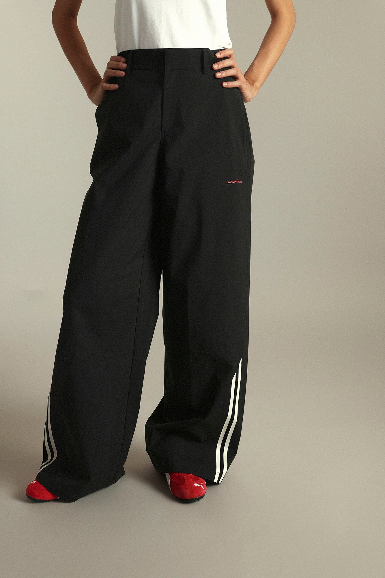 UMAMIISM Side Stripe Quick-Dry Straight-Leg Pants-Pants-XS-Free Shipping Leatheretro