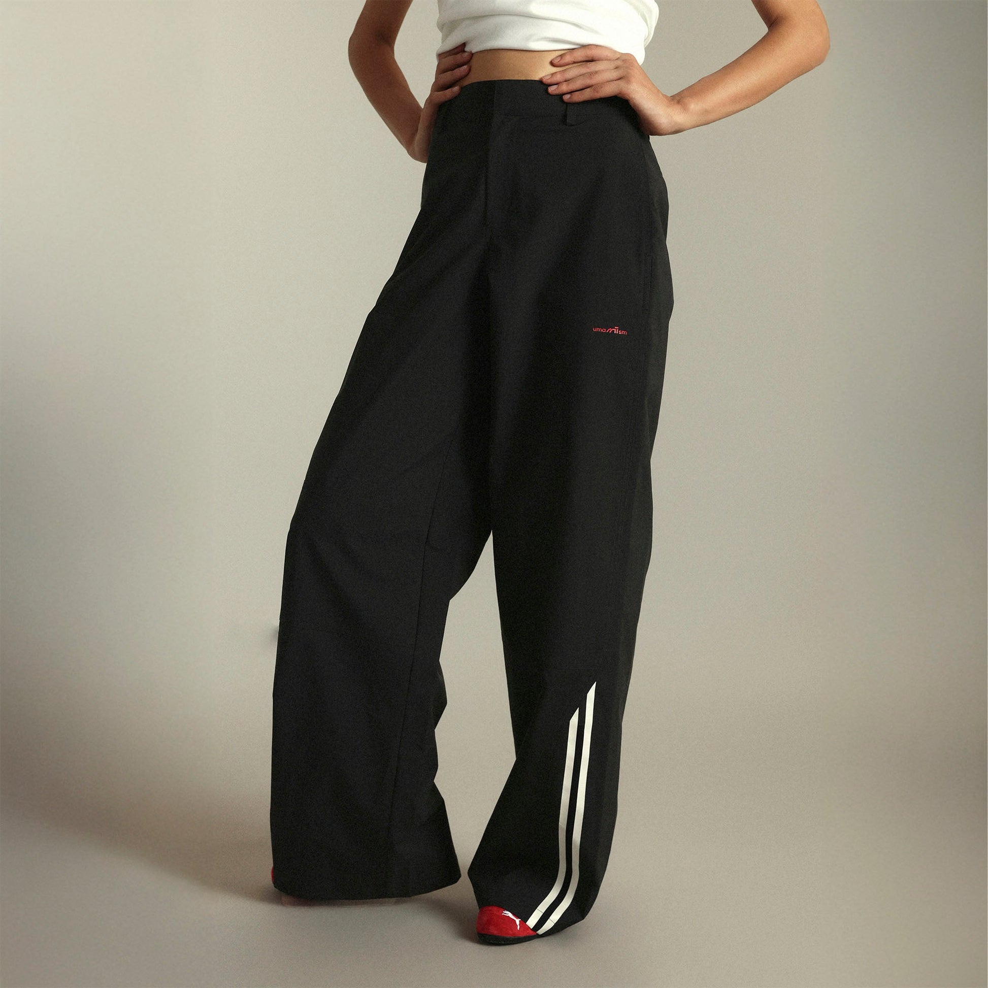 UMAMIISM Side Stripe Quick-Dry Straight-Leg Pants-Pants-XS-Free Shipping Leatheretro
