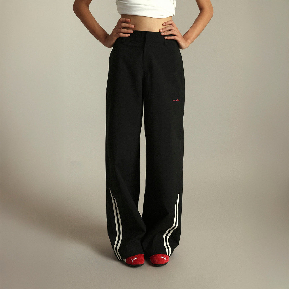 UMAMIISM Side Stripe Quick-Dry Straight-Leg Pants-Pants-XS-Free Shipping Leatheretro