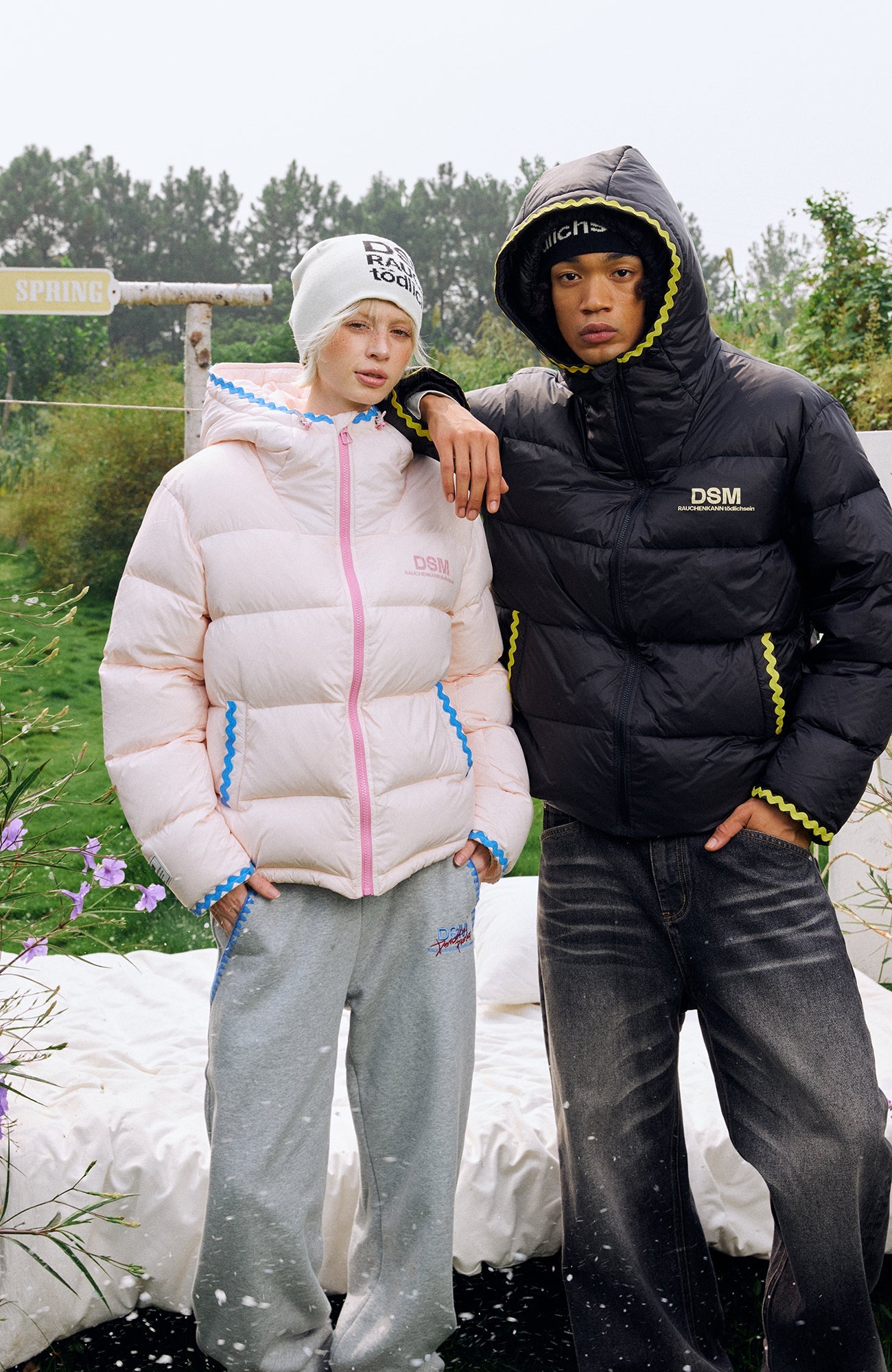 DONSMOKE Wavy Trim Hooded Down Puffer-Jacket-S-Black (Preorder)-Free Shipping Leatheretro