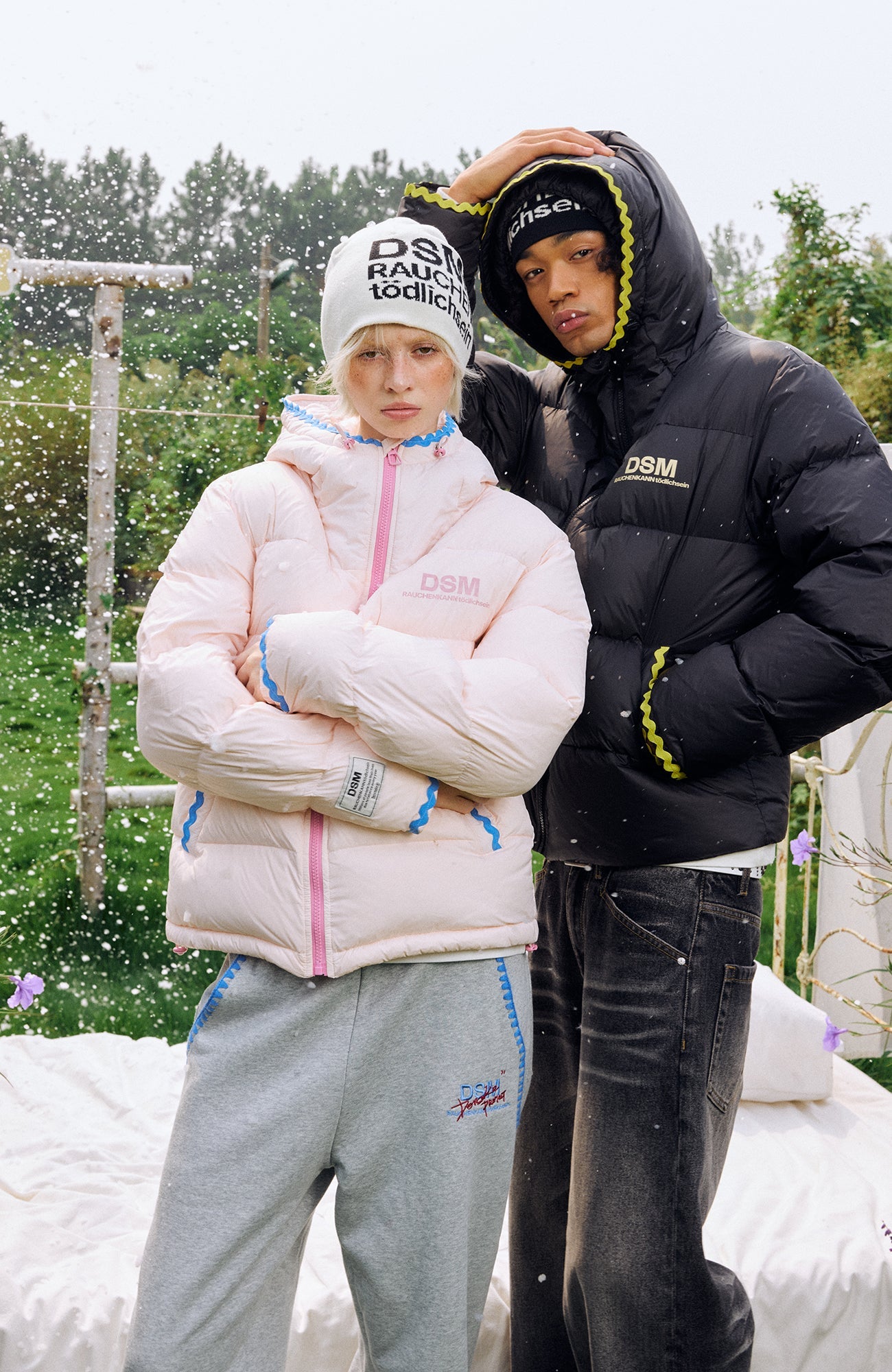 DONSMOKE Wavy Trim Hooded Down Puffer-Jacket-S-Black (Preorder)-Free Shipping Leatheretro