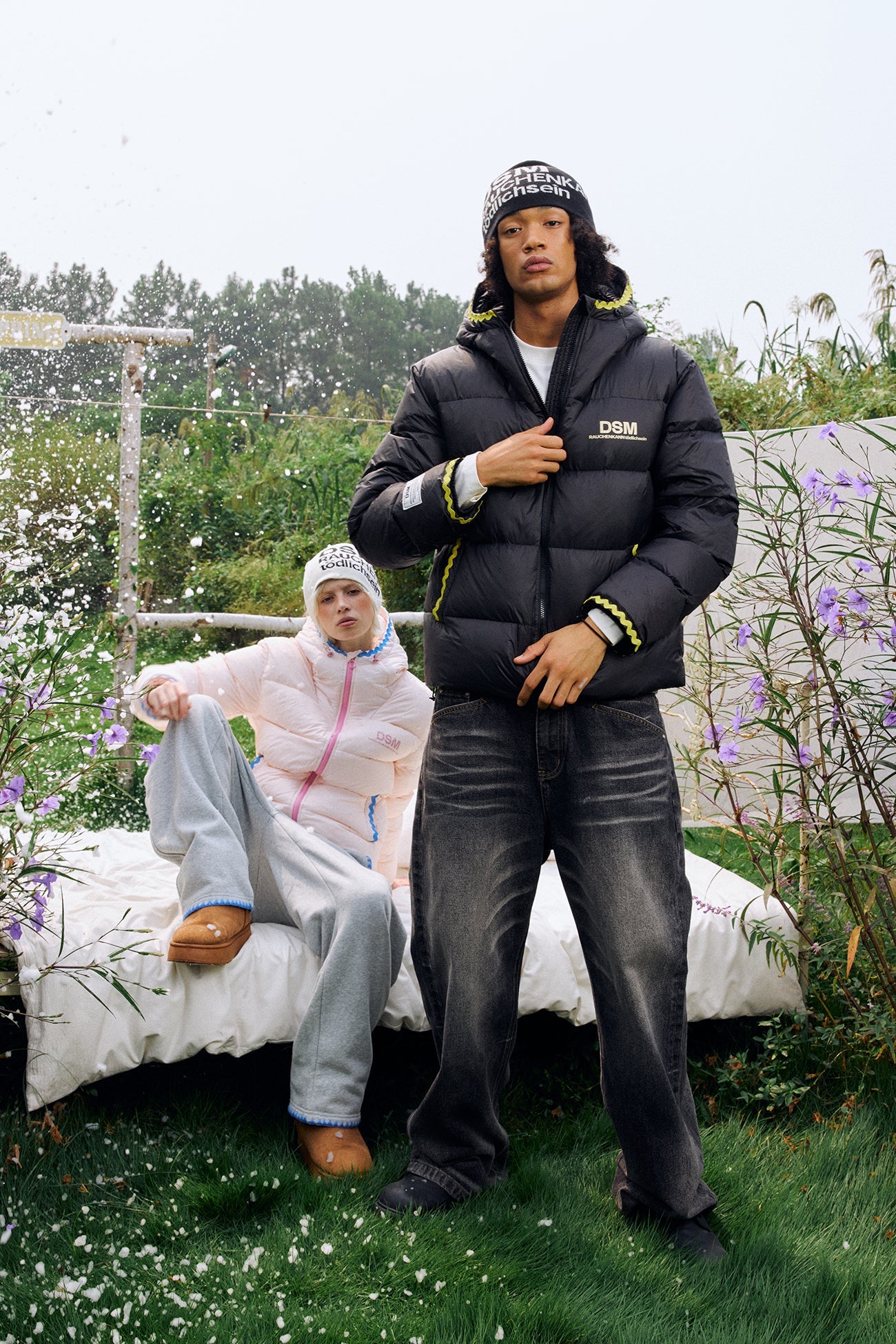 DONSMOKE Wavy Trim Hooded Down Puffer-Jacket-S-Black (Preorder)-Free Shipping Leatheretro